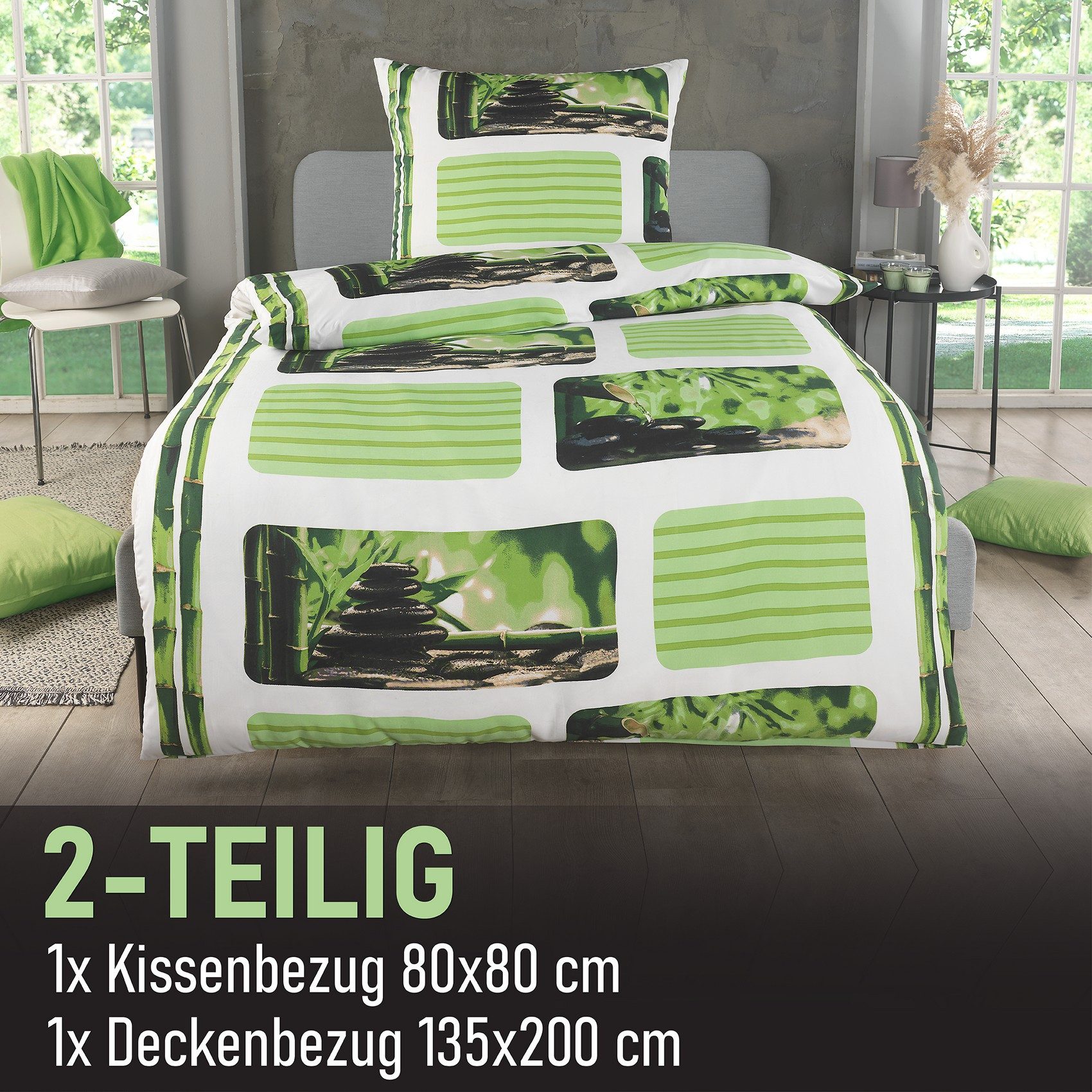 Kuscheli Wendebettwäsche 135x200 + 80x80 cm günstig online kaufen