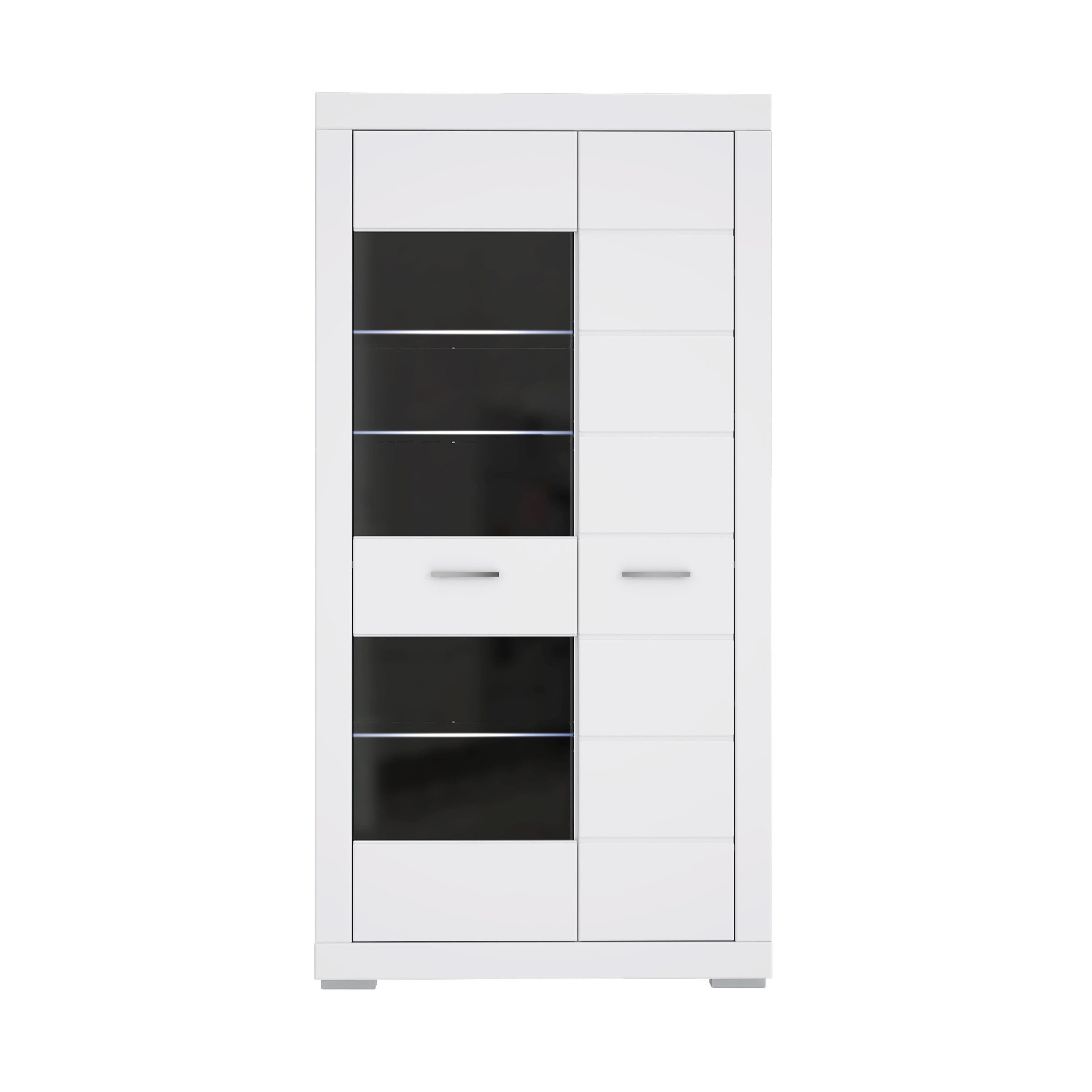 freiraum Vitrine SNOW 2 Türen, 1 verglast, in weiß - 101x198,5x41,4cm (BxHxT)