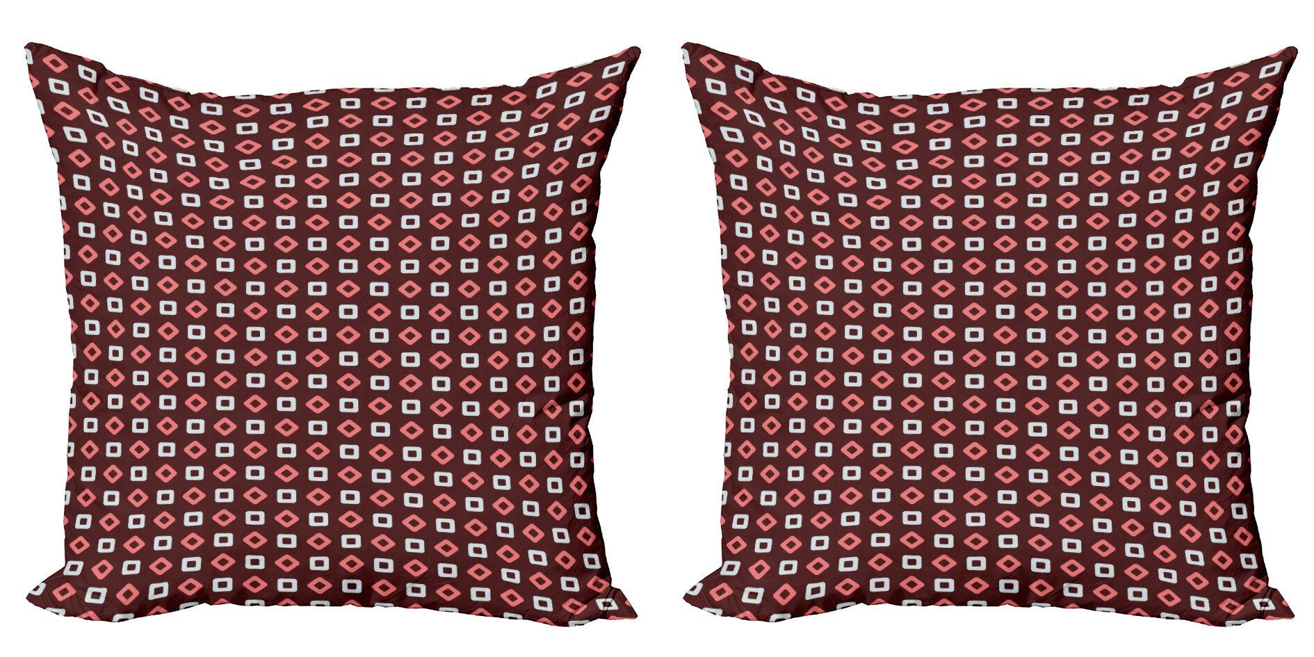 Kissenbezüge Modern Accent Doppelseitiger Digitaldruck, Abakuhaus (2 Stück), Abstrakte Geometrie Squares Rhombus | Kissenbezüge