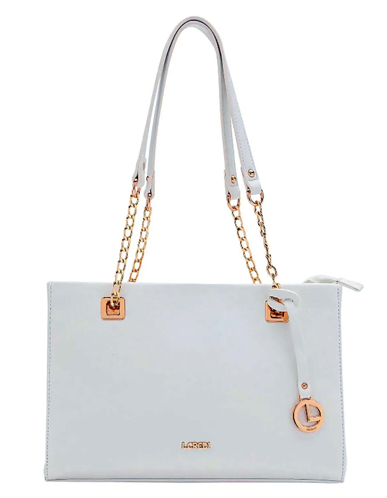 Shopper L.CREDI-Damen-Shopper Bag Henkeltasche KARIN Fb. weiß