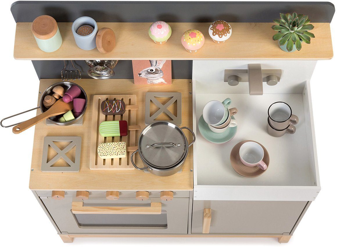 MUSTERKIND® Spielküche Linum, warmgrau/natur Holz
