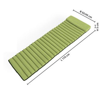 Leco Liegenauflage Kissenauflage Schaukeltuhl Schaukelstuhlkissen grün 173 x 55 x 5 cm, (1 Stück, 1 Auflage), Passend für den LECO-Schaukelstuhl