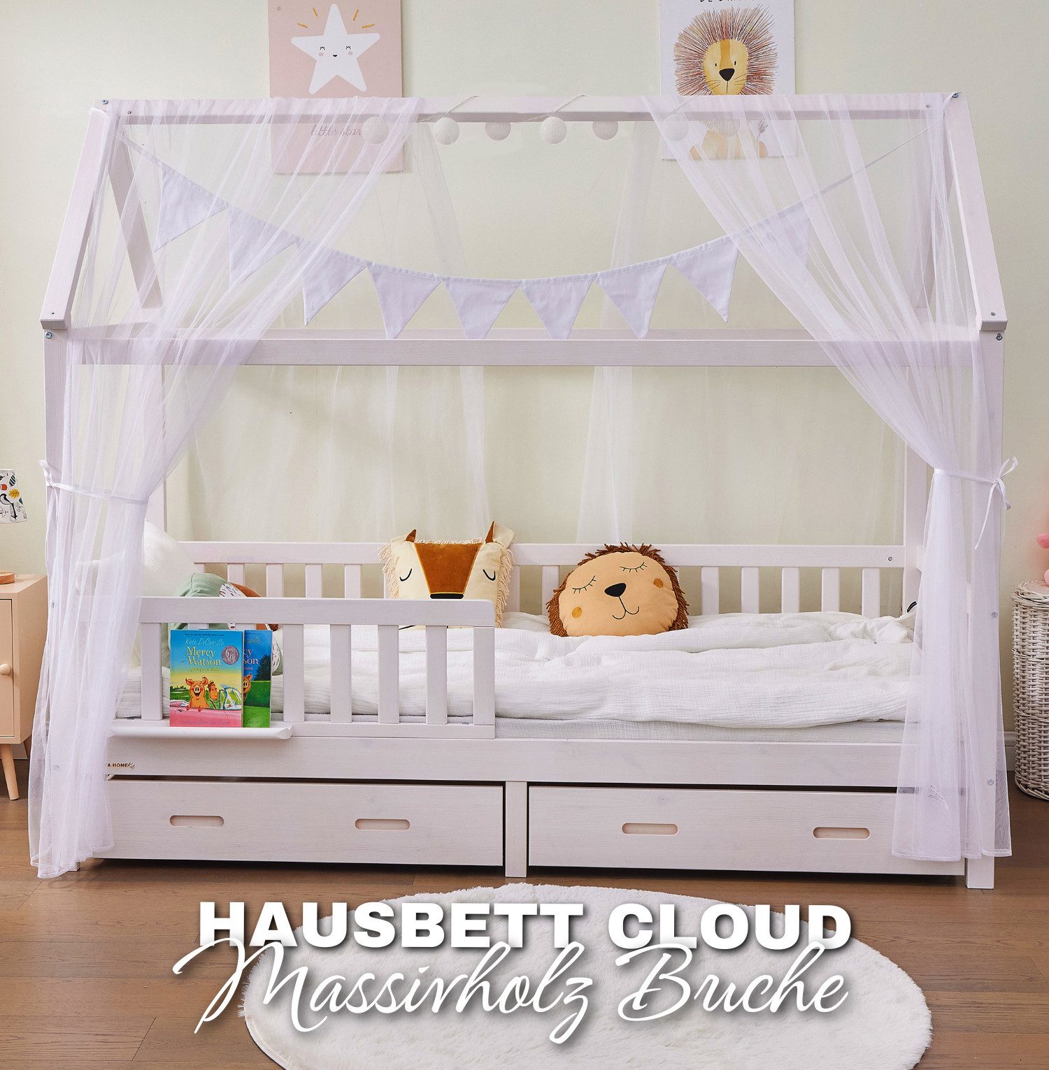 Alavya Home® Hausbett CLOUD aus Buche FSC® 100% zertifiziert KOMPLETT SET m günstig online kaufen