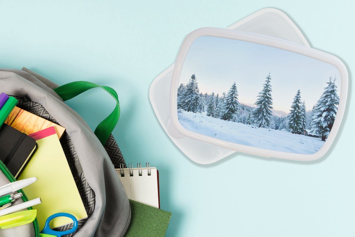 - Brotdose, Schnee - und Winter Kunststoff, Mädchen Brotbox (2-tlg), für Bäume, Erwachsene, Jungs Lunchbox und weiß für MuchoWow Kinder