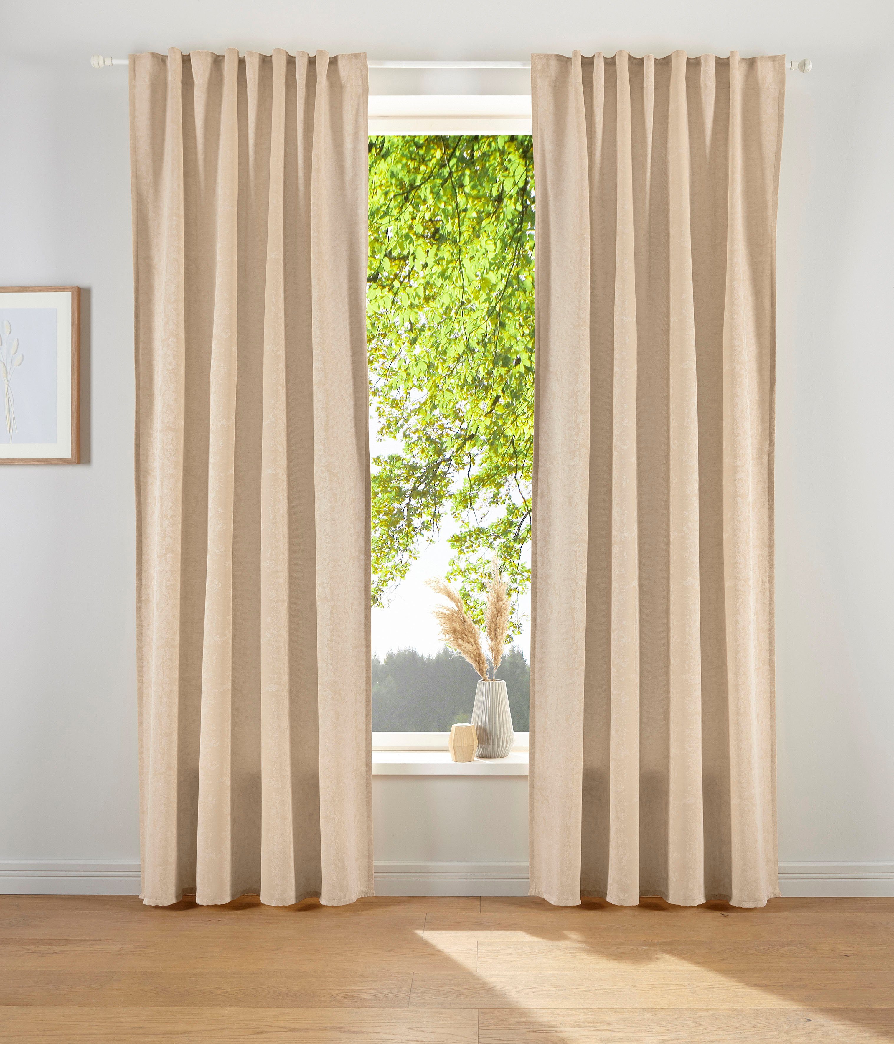 LeGer Home by Lena Gercke Vorhang LESKA (1 St), Multifunktionsband, blickdicht, Jacquard, blickdicht, glatt, gewebt, monochrom, verschiedene Größen