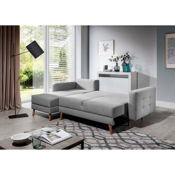 JVmoebel Ecksofa Wohnzimmer Ecksofa L-Form Couch Grau Polster 3 Sitzer Sofort, 1 Teile, Made in Europa
