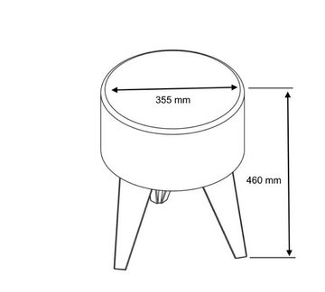 Rodnik Sitzhocker Polaris, Belastung bis 120 Kg, massive Füße