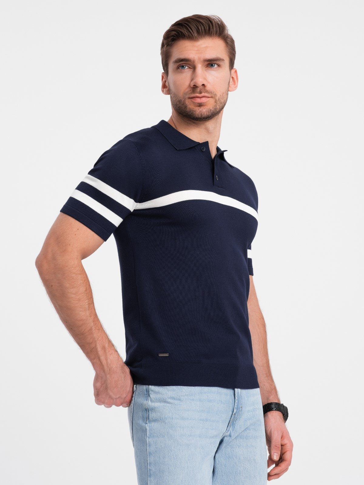 OMBRE Poloshirt Herren-Poloshirt aus weichem Strick günstig online kaufen