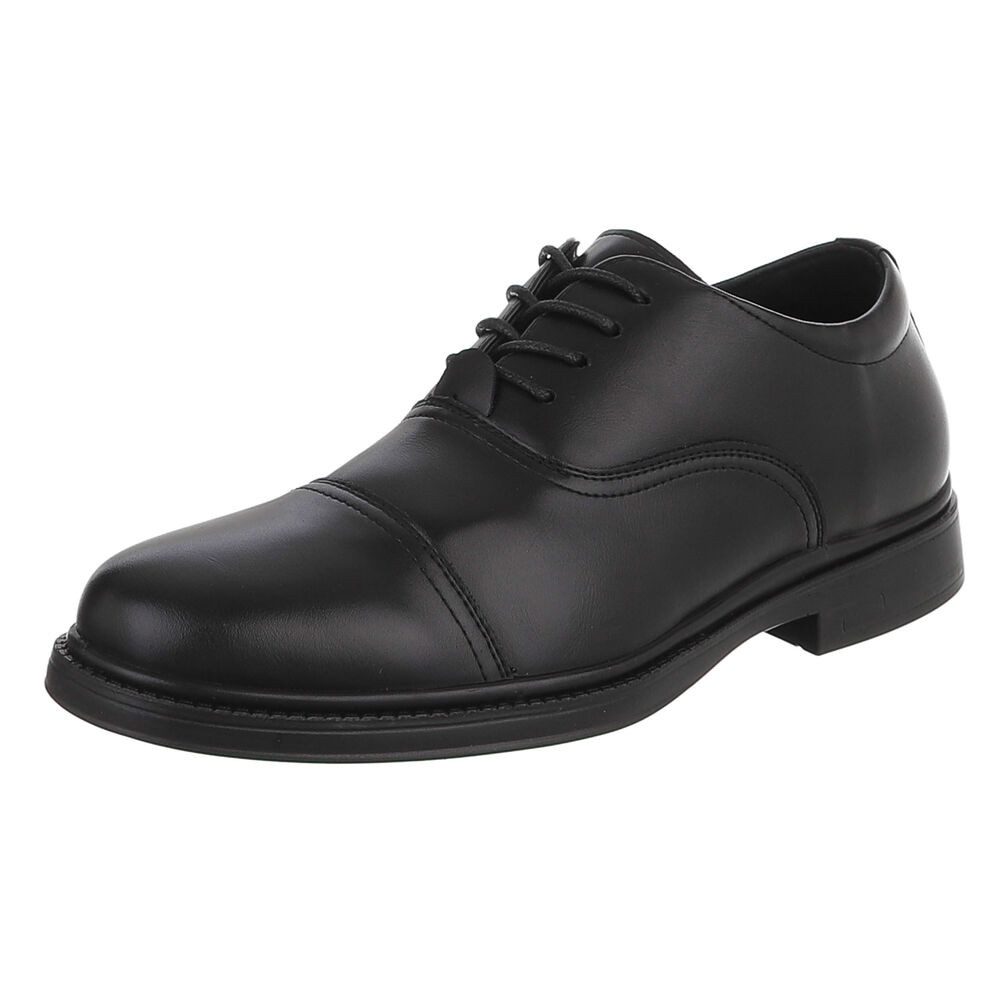 Coolwalk Herrenschnürschuh Elegant mit 4-Loch-Schnürung Schnürschuh (92009970) Blockabsatz Business-Schuhe in Schwarz