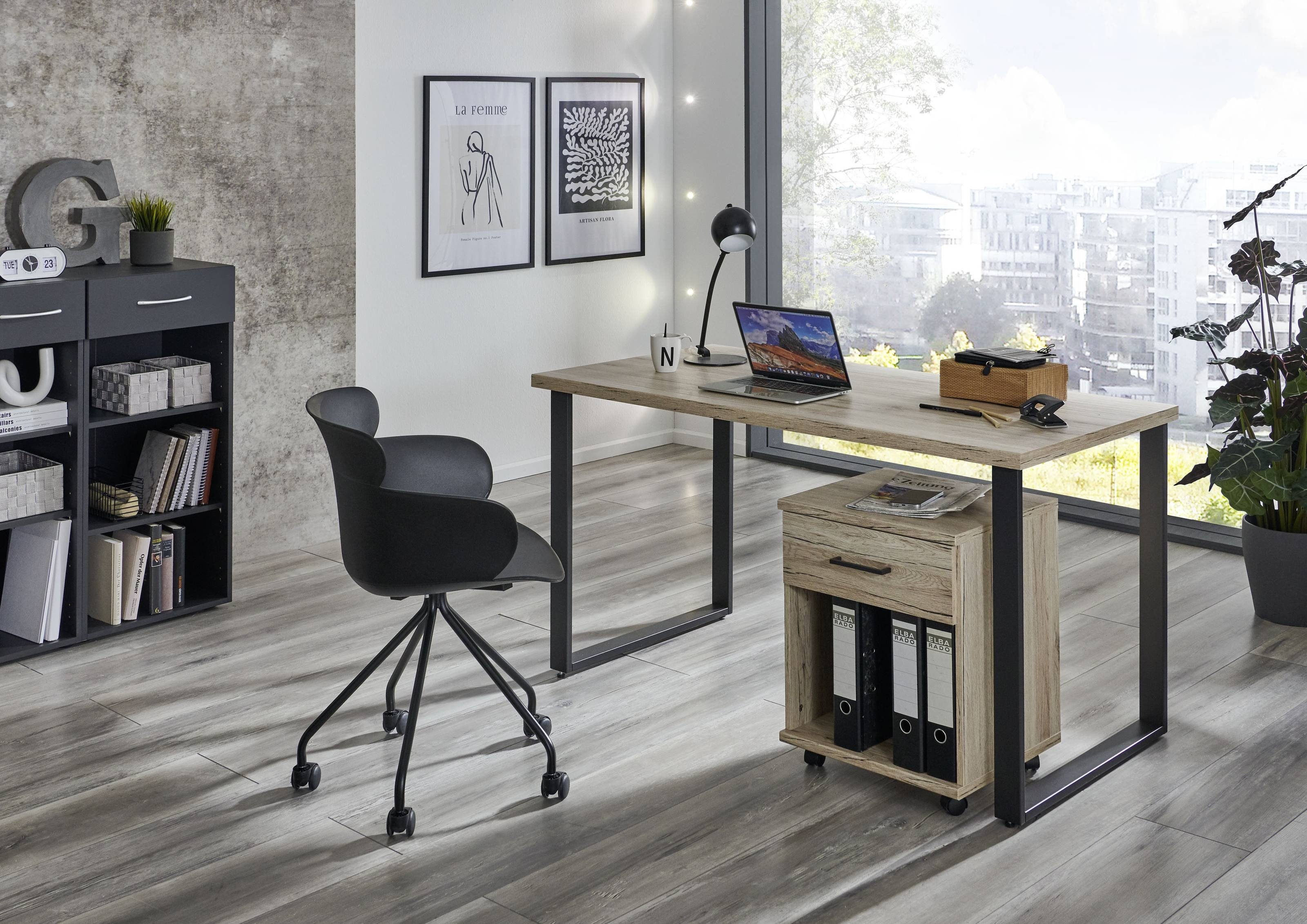freiraum Schreibtisch Home 120x75x70 Abmessungen cm San (BxHxT) in Nachbildung. Eiche Desk, Remo