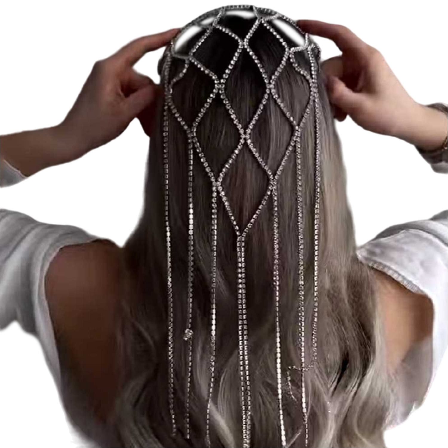 Haarband Strass Hochzeit Stirnbänder Quasten-Stirnband
