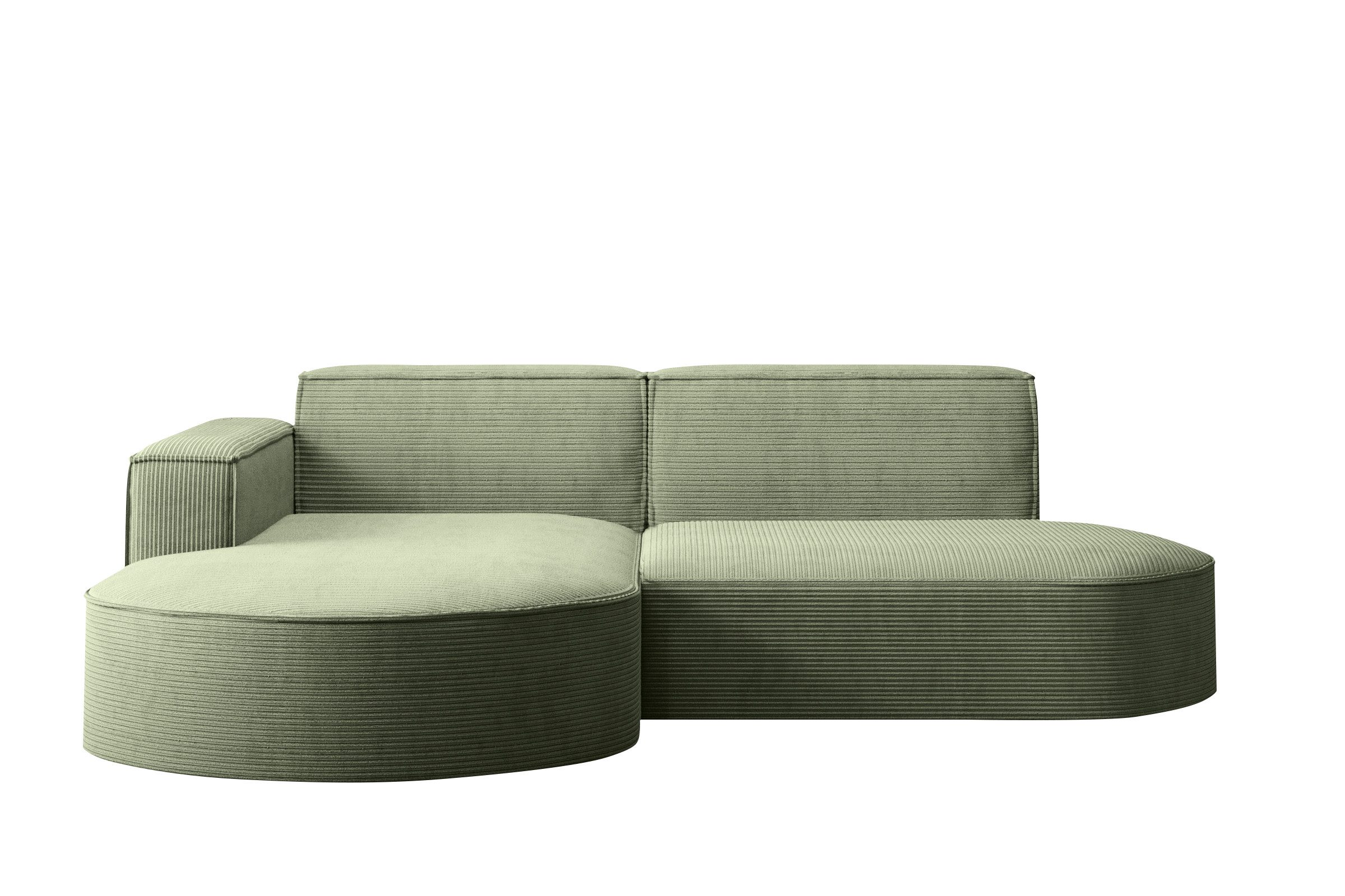 Kaiser Möbel Ecksofa Designer MODENA STUDIO L stoff Cord, Ecksofa, Cord Sofa, L-Form, Links/Rechts wählbar