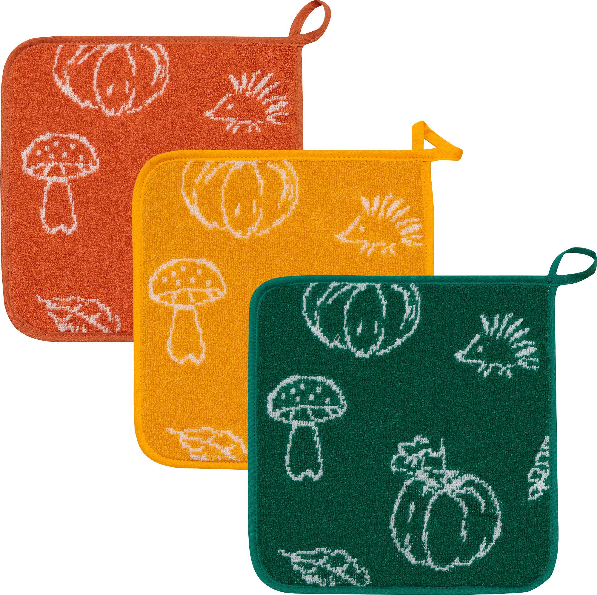 Kracht Kochschürze Topflappen "Herbstlich" 3er-Pack, (3-tlg), günstig online kaufen