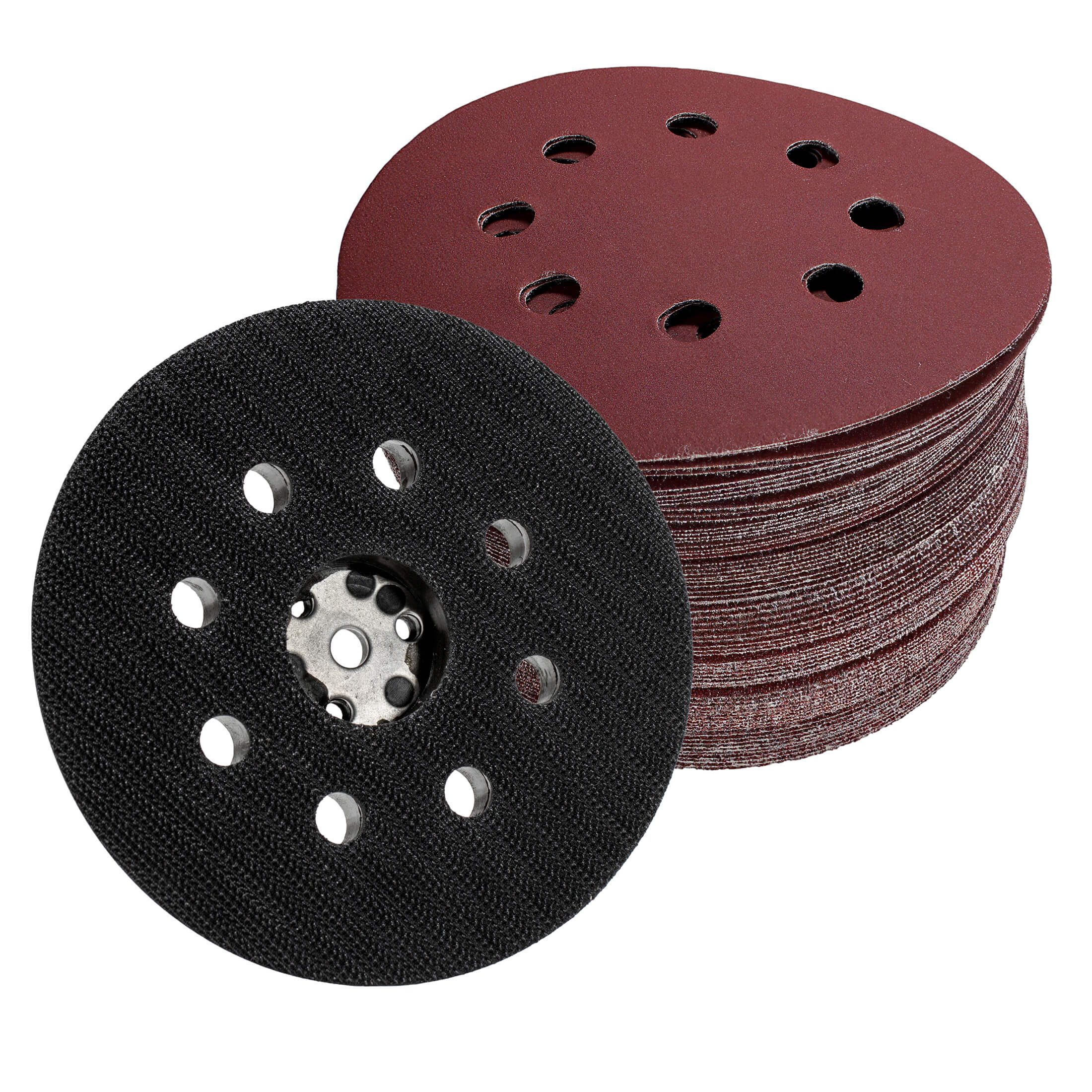 peveha24 Schleifteller 70 Blatt Klett Schleifscheiben MIX Sortiment + Schleifteller 125mm, ø 125 mm