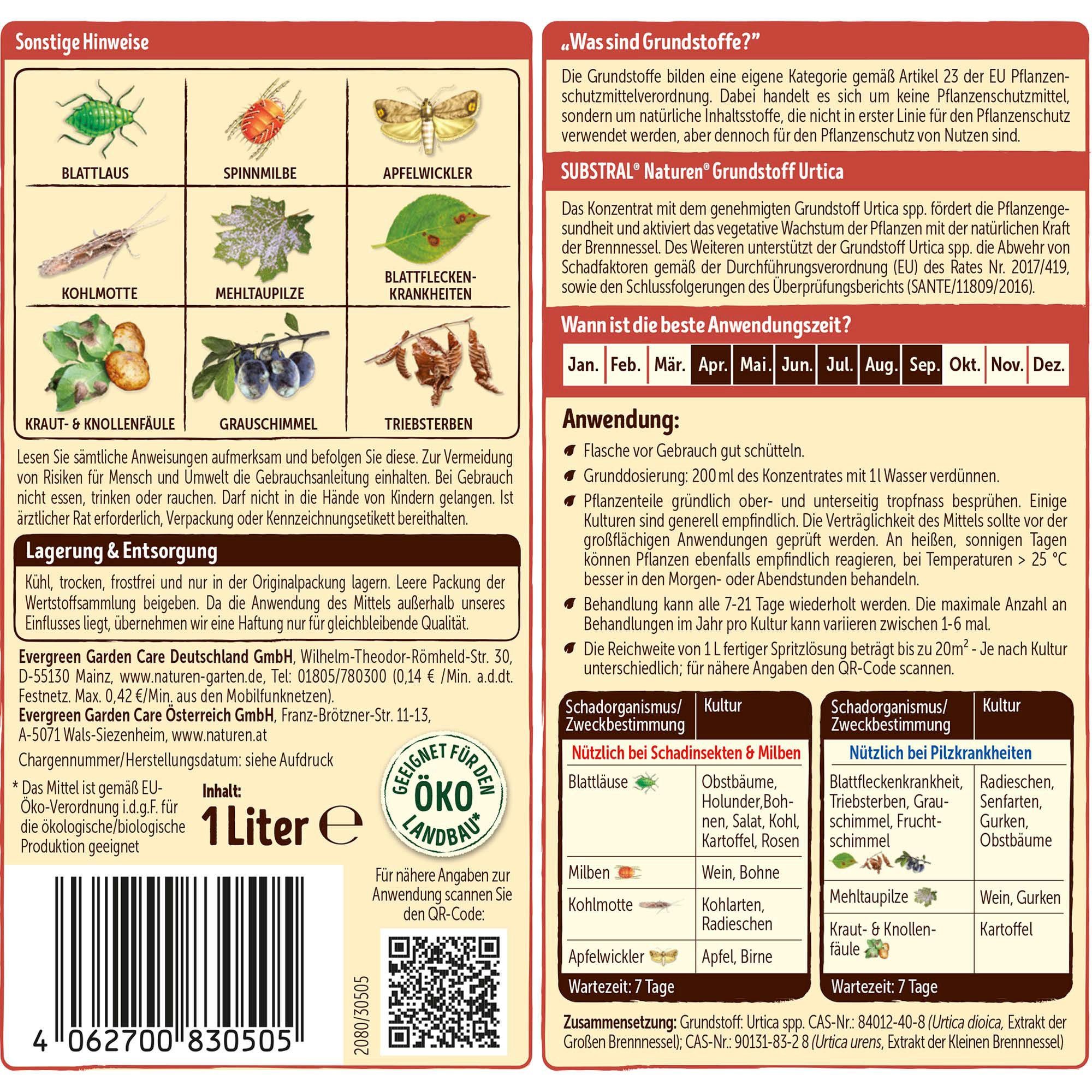 Urtica, l 1 Substral Grundstoff Insektenvernichtungsmittel Naturen Substral
