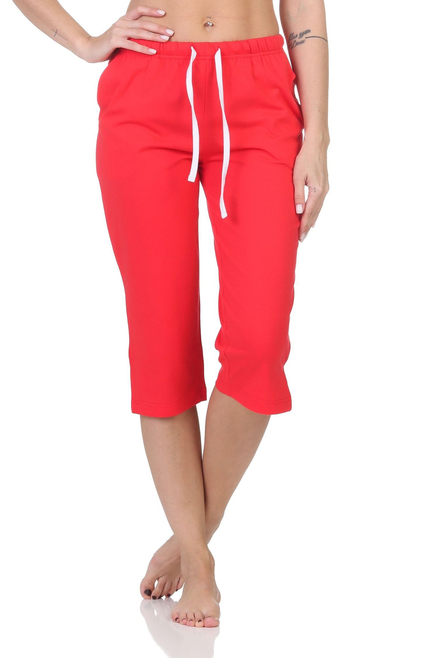 Normann Relaxanzug Damen Schlafanzug Pyjama Capri-Hose 3/4-lang - perfekt zu kombinieren