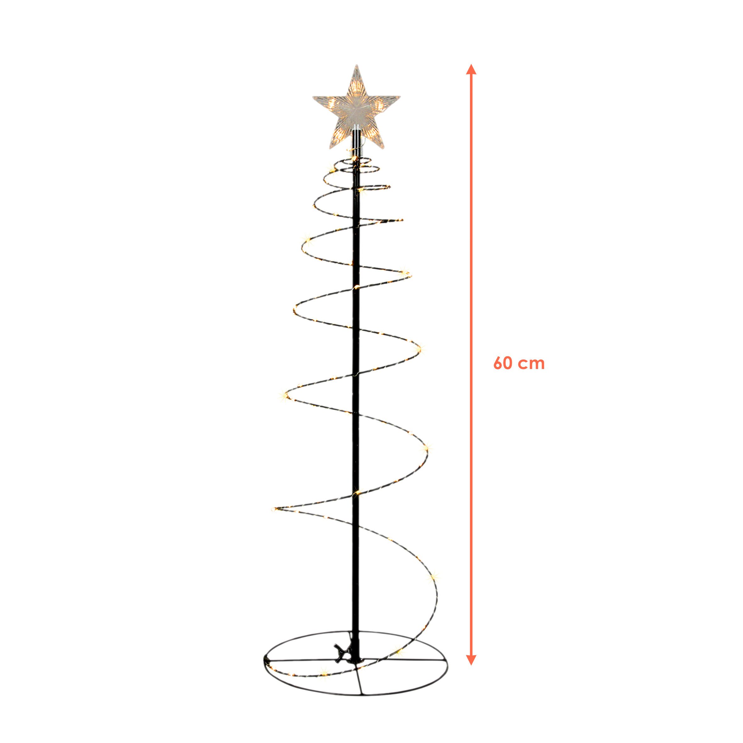 Spetebo LED Dekofigur Spiral Lichterbaum schwarz für Außen 60 cm, für Innen günstig online kaufen