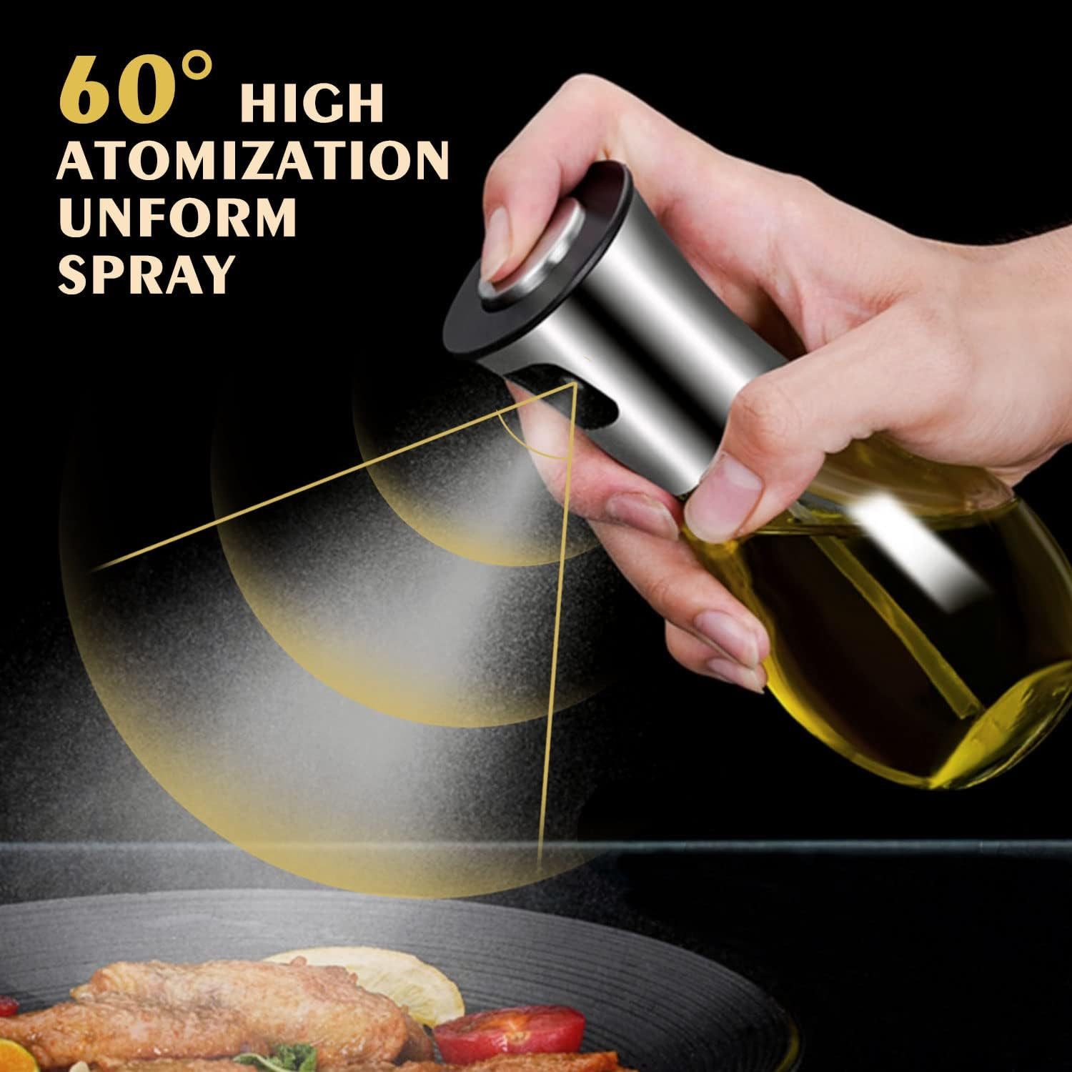 Fine Life Pro Sprühflasche Olivenöl Sprühflasche Glas 200ml Sprühflasche Für Öl Essig, (zum Einstellen des Prozentsatzes der beiden Ölmengen), Und Sojasauce Dicht Und Wiederverwendbar Für Küche Und Outdoor Grillen