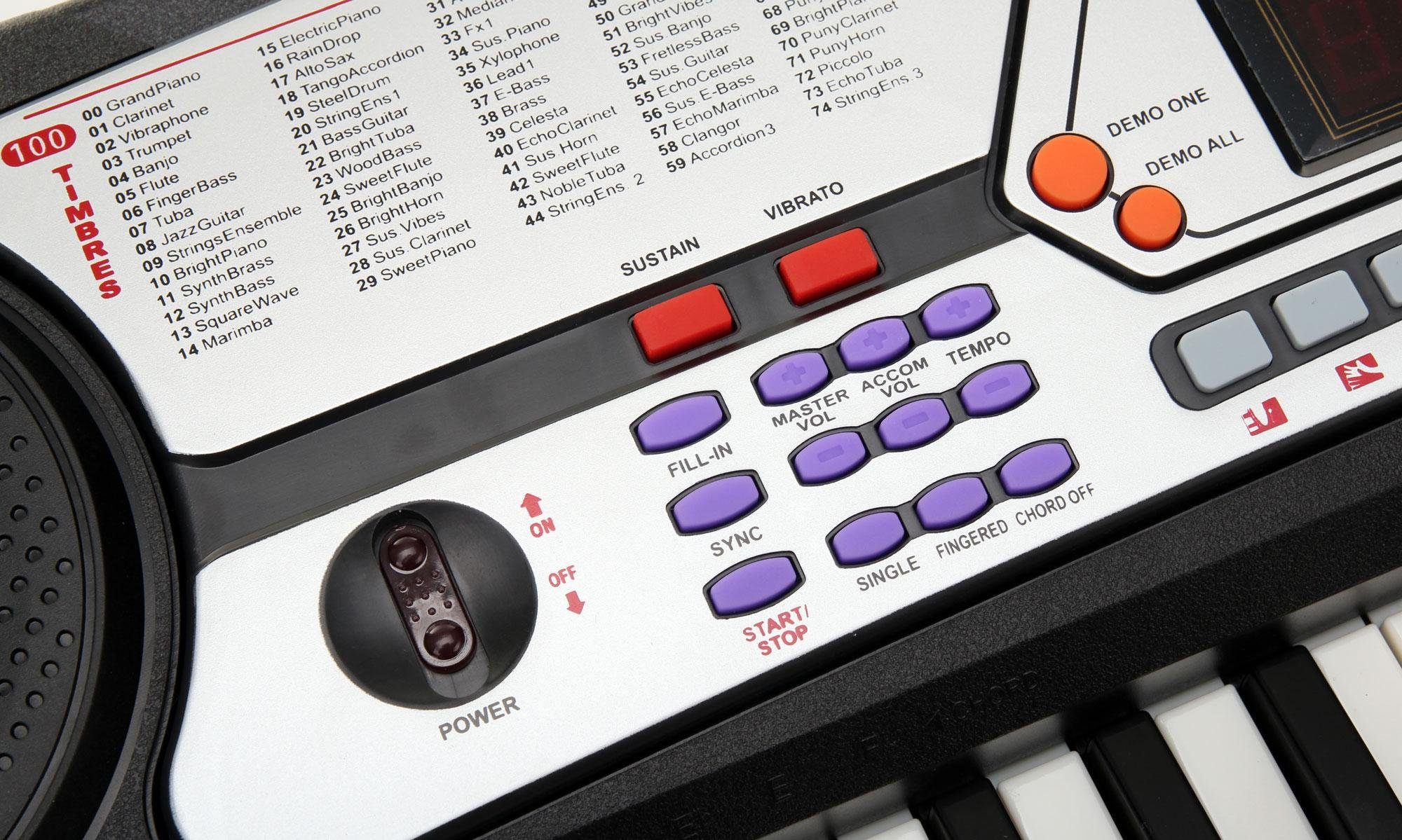 McGrey Home-Keyboard BK-5410 - Einsteiger-Keyboard mit 54 Tasten ideal für Kinder (2-St., Inkl. Mikrofon zum Mitsingen und Notenhalter), mit Guide Funktion: One Key / Ensemble