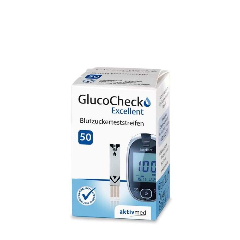 Blutzucker-Teststreifen Gluco Check Excellent Blutzuckerteststreifen, Spat-Set 50-St., Automatische Codierung, Präzise Blutzuckermessung, Anwenderfreundlich