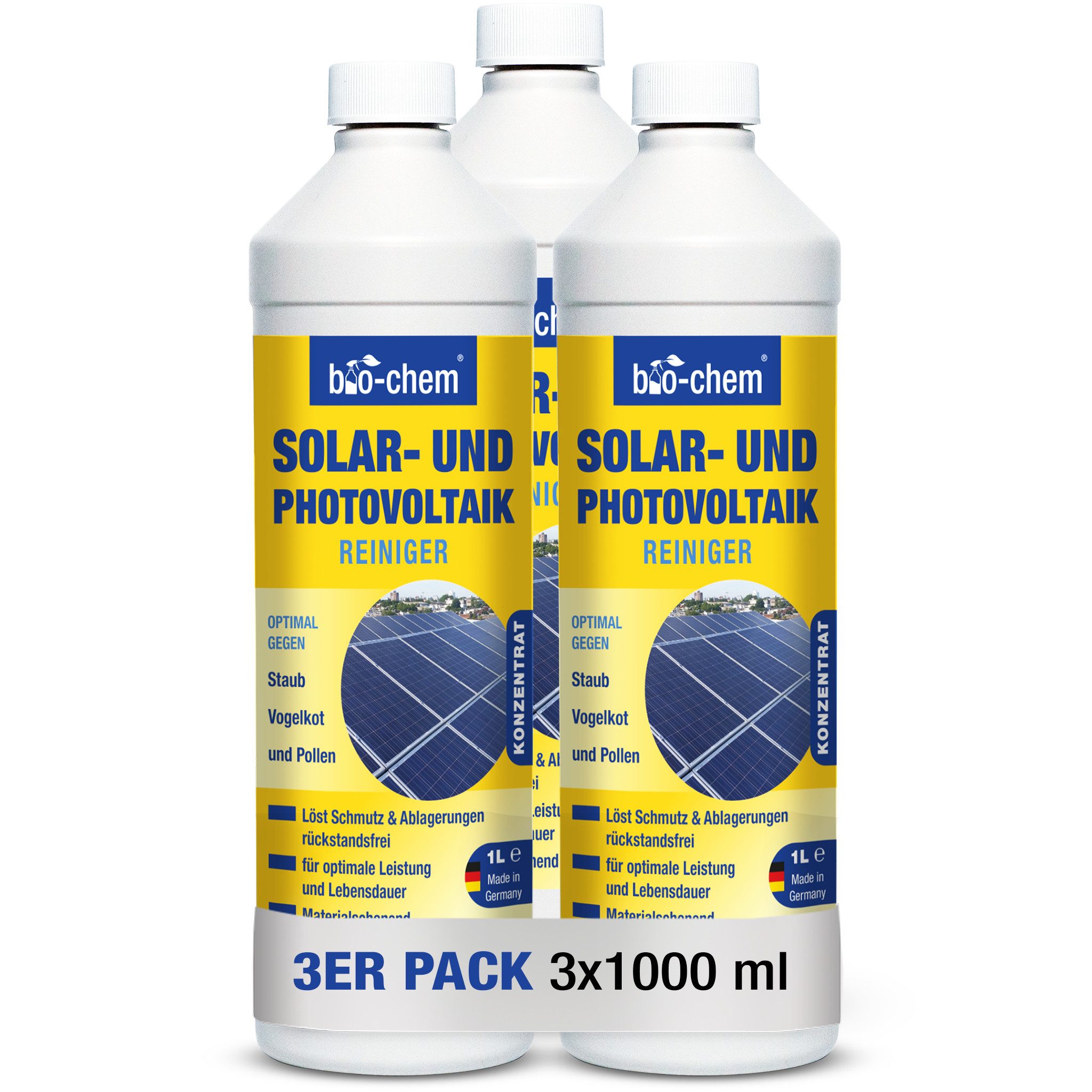 bio-chem Solar- und PV Photovoltaik-Reiniger - 1 L Konzentrat 1:20 verdünnbar Reinigungskonzentrat