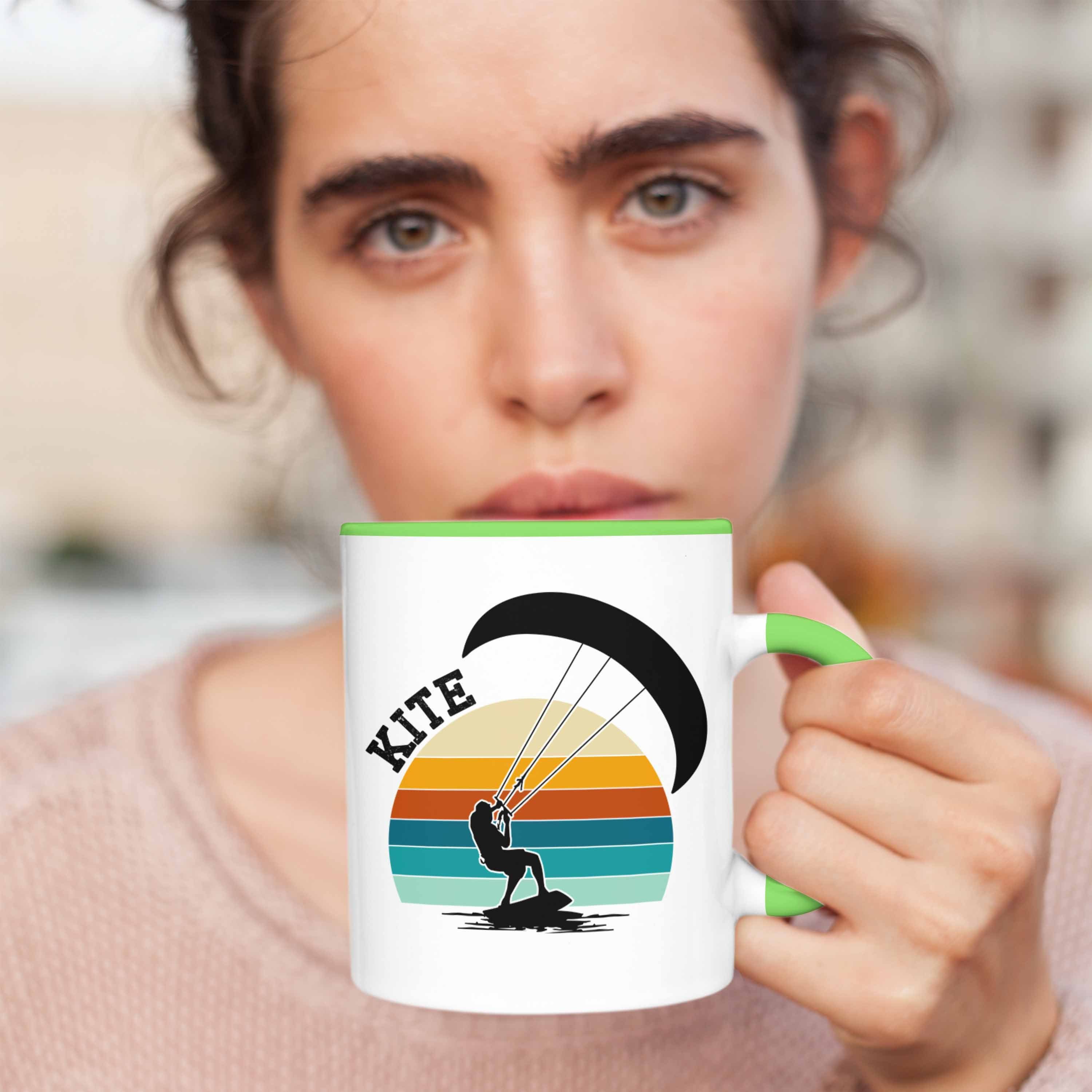 Trendation Tasse Trendation - Hobby Grün Geschenk Geschenkidee Kite Geburtstag Kitesurfing Weihnachten Surf Tasse