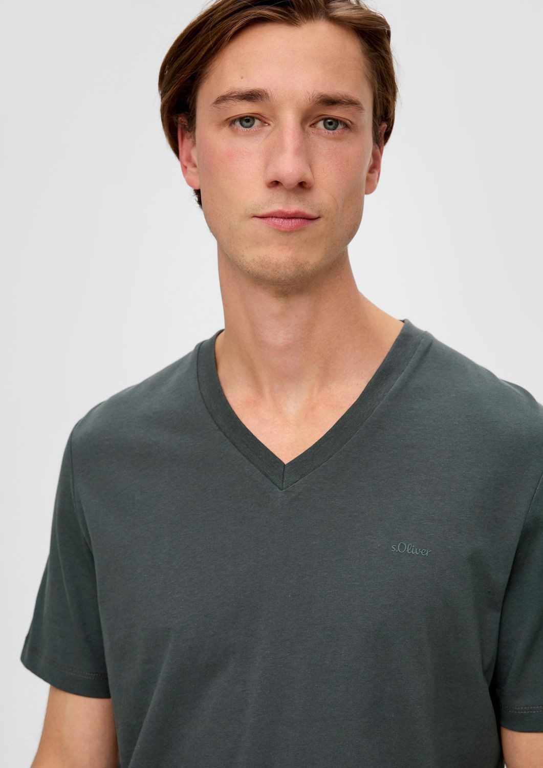 s.Oliver T-Shirt T-Shirt V-Ausschnitt, kurzarm, Baumwolle, einfarbig günstig online kaufen