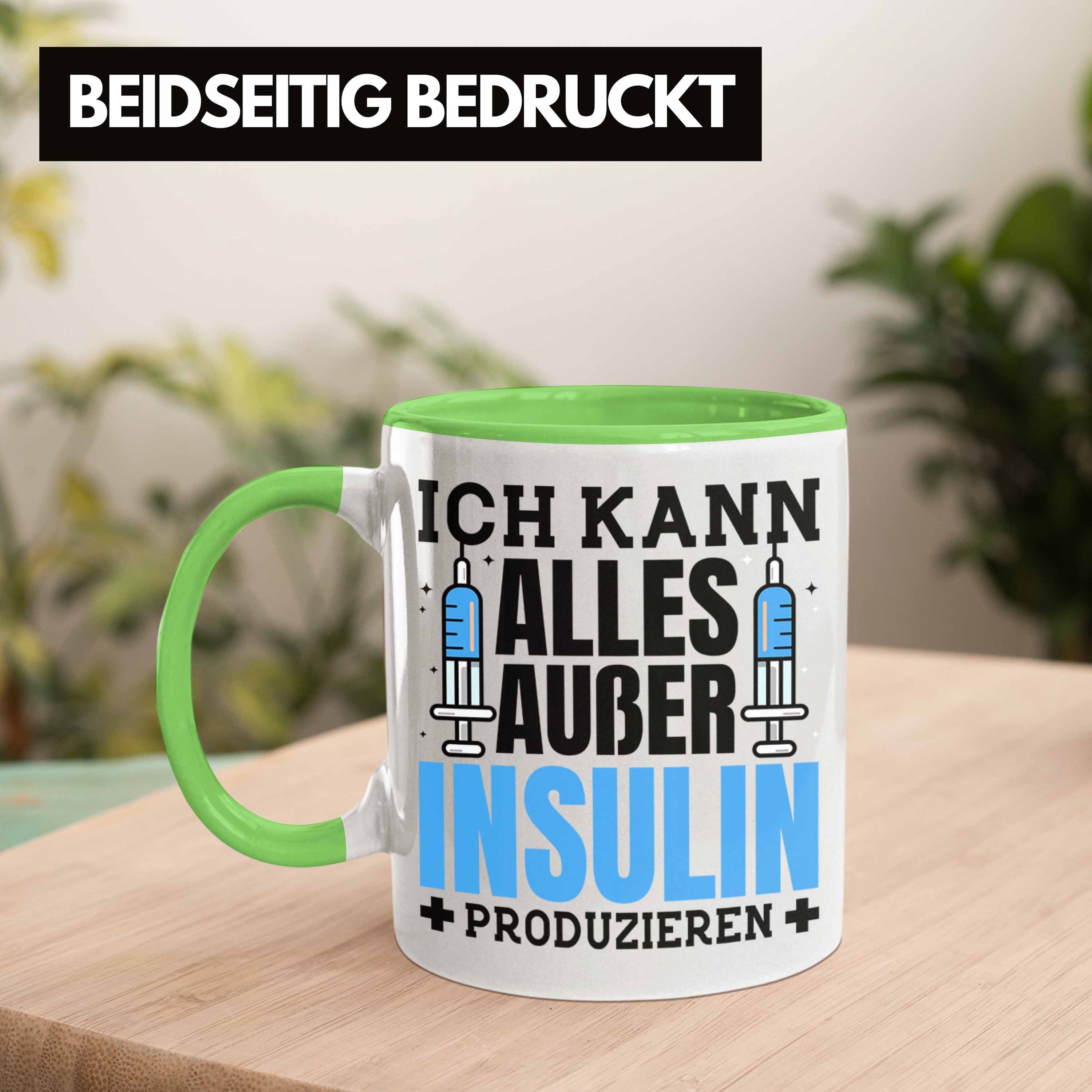 Trendation Trendation Diabetiker Geschenk - Spruch Lustiger Patient Tasse Diabetis Grün Zucker Tasse