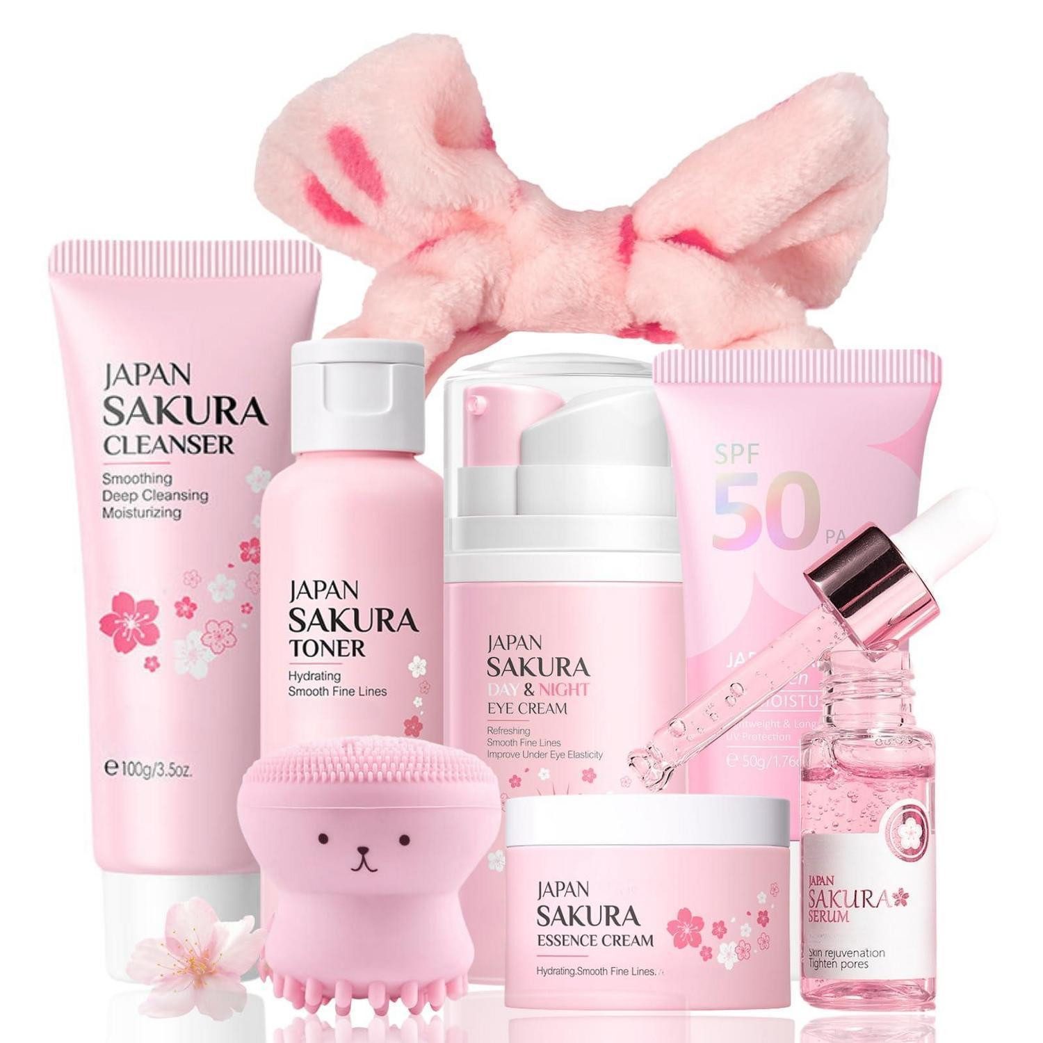 LuxusKollektion Pflege-Geschenkset Sakura Skincare Set mit Sonnencreme SPF 50
