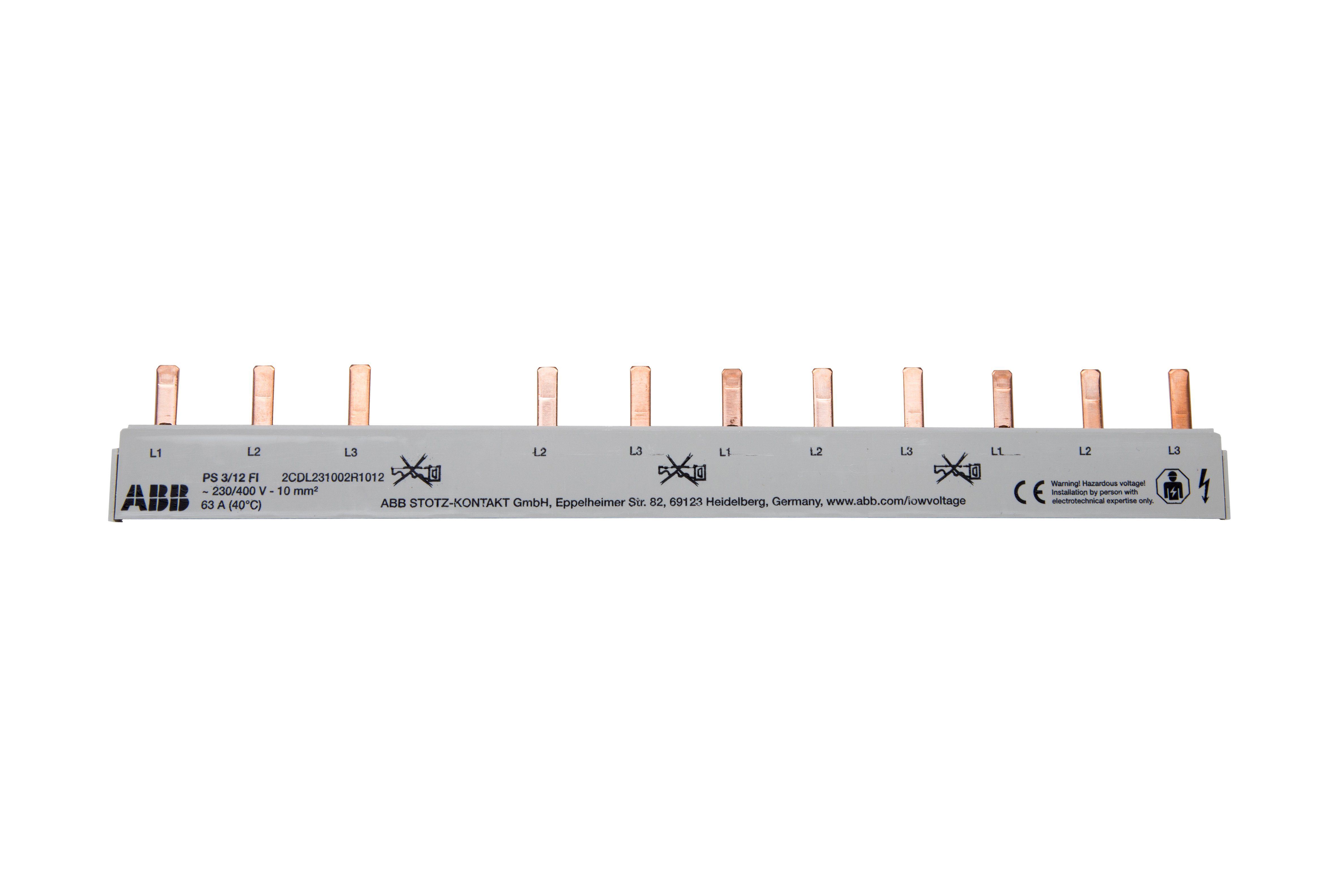 ABB Schalter ABB 3-polig Stiftschiene PS3/12-FI pro M compact nicht ablängbar