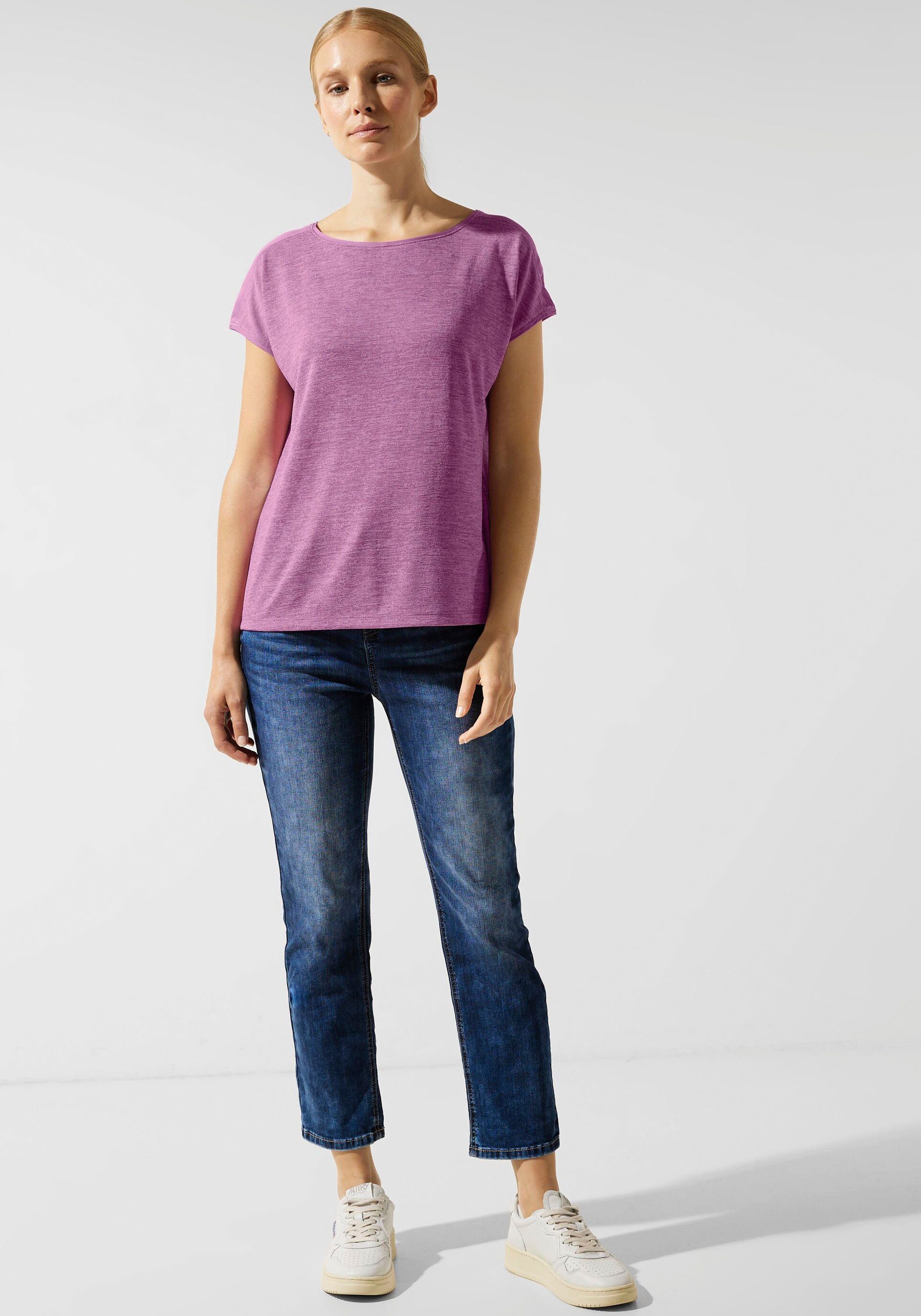 unifarbenen den Schultern meta mit lilac Einsätzen Shirttop STREET ONE an
