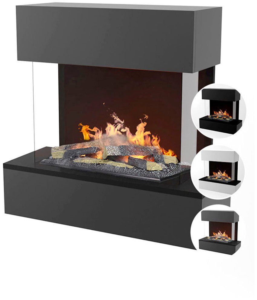 GLOW FIRE Elektrokamin »Hölderlin grau mit mit Sims«, integriertem Wasserdampfkamin 3D Knistereffekt Feuer