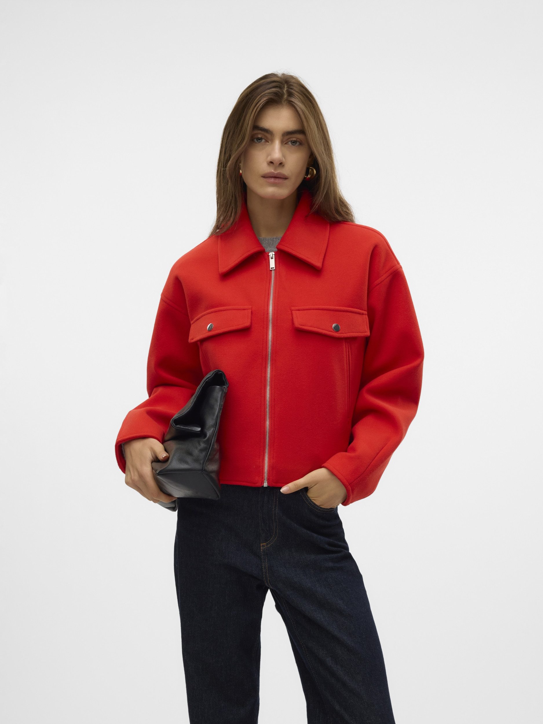 Vero Moda Blouson VMFORTUNEFREJ SHORT JACKET GA BOO Fiery Red