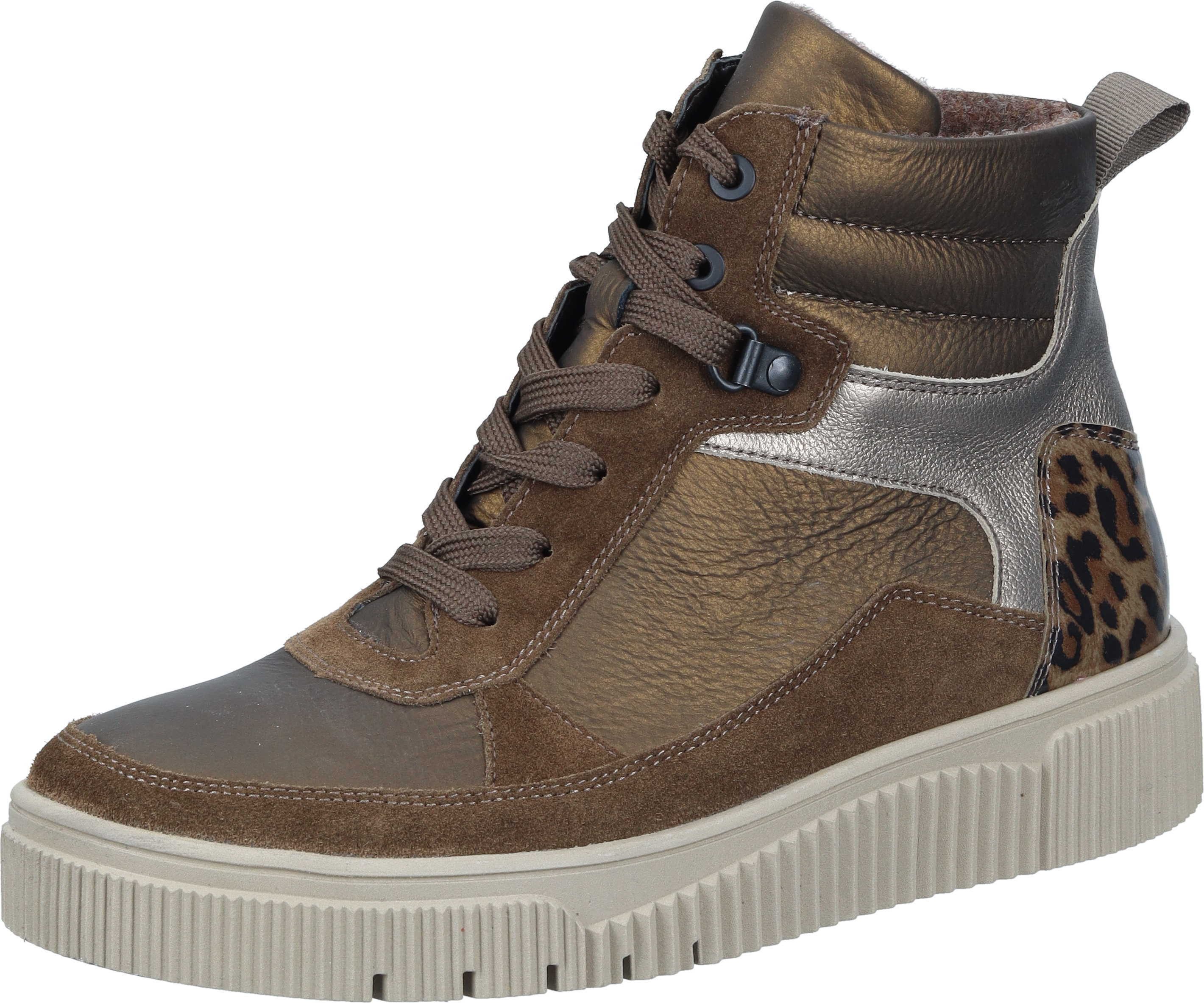 Waldläufer Stiefeletten Schnürschuh aus Leder/Veloursleder