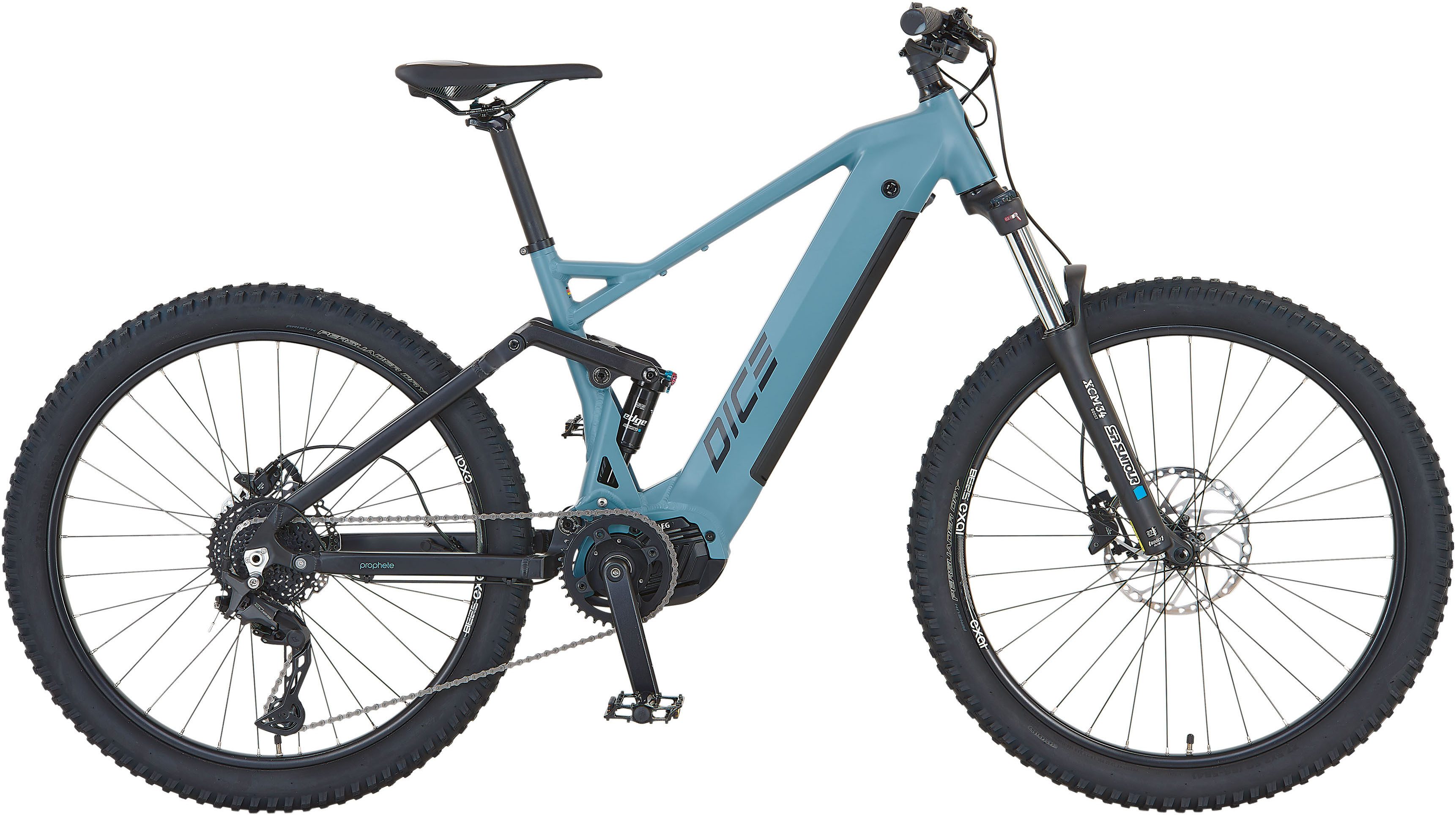 Prophete E-Bike Mountainbike Dice 4.0, 10 Gang Shimano Cues Schaltwerk, Kettenschaltung, Mittelmotor, 480 Wh, Pedelec, Elektrofahrrad für …