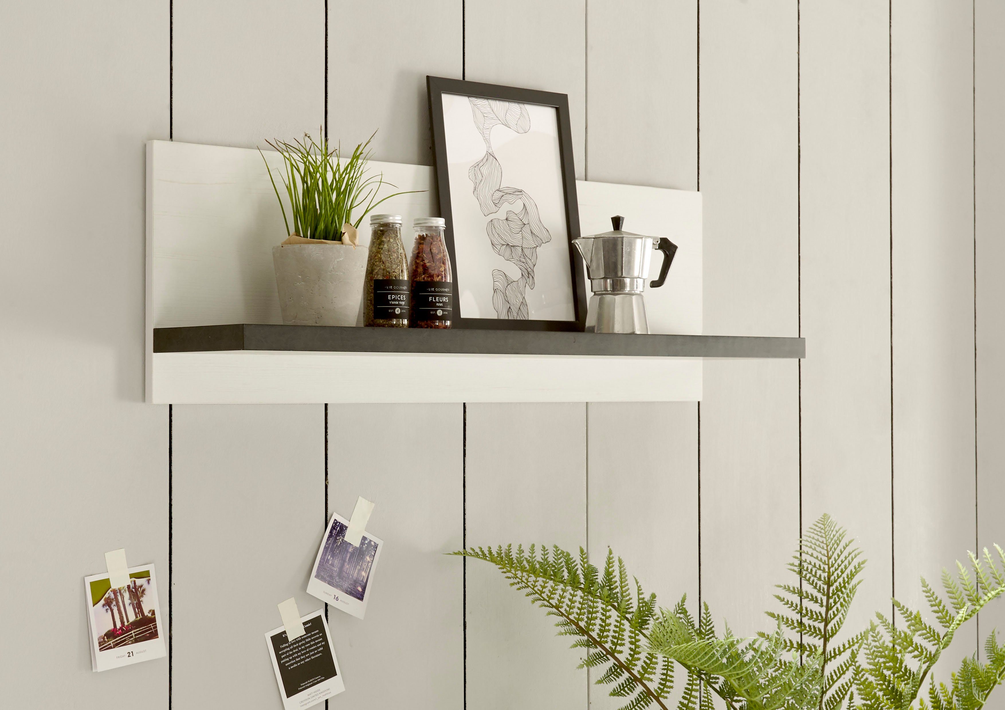 Home affaire Wandregal Sherwood, Breite 90 cm, in modernem Holz Dekor, 28 m günstig online kaufen