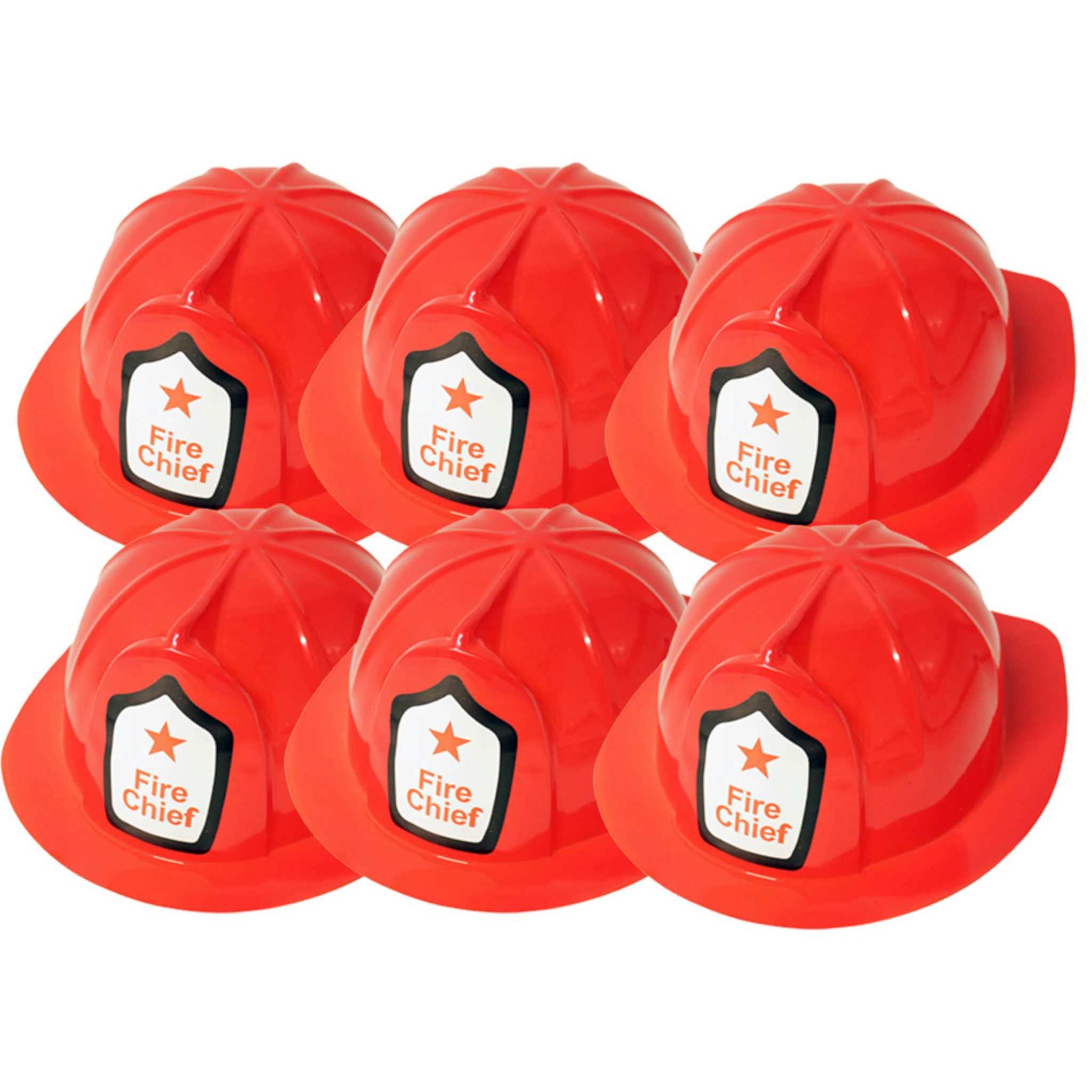 LG-Imports Spielzeug-Helm Feuerwehrhelm für Kinder – ca. 26 cm – Mit "Fire Chief"-Aufkleber, (6-tlg)