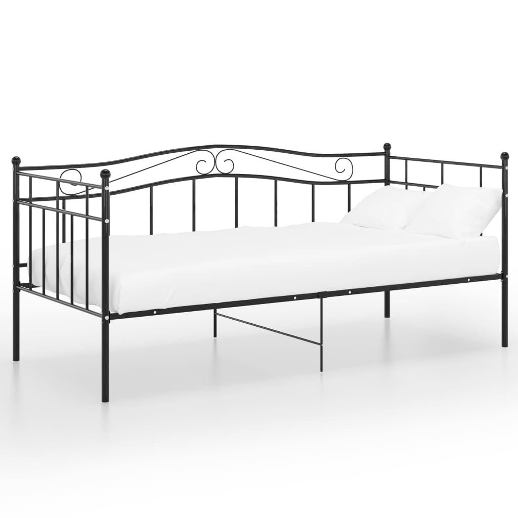 vidaXL Bett Schlafsofa Bettgestell Schwarz Metall günstig online kaufen