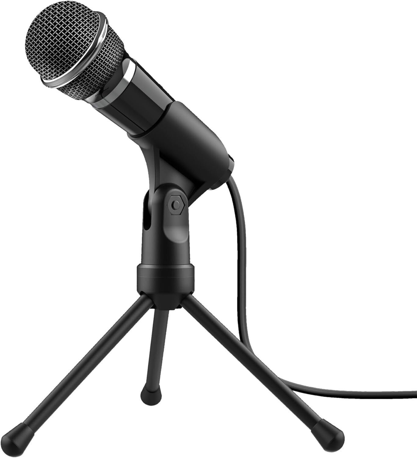 Trust Standmikrofon All-Round Starzz Mikrofon mit Ständer für Laptop PC Schwarz, Lautstärkeregler, Stummschaltung, hervorragende Sprachwiedergabe