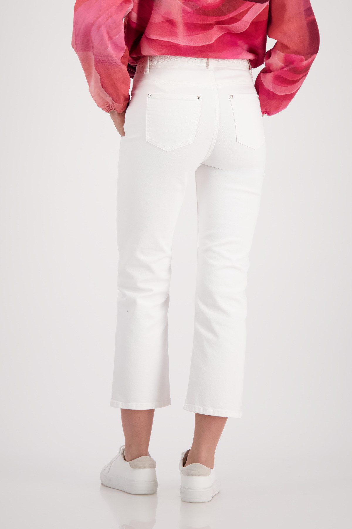 Monari 7/8-Jeans Hose Jeans Bunddetail 66c Reglar fit mit geflochtenem Bunddetail