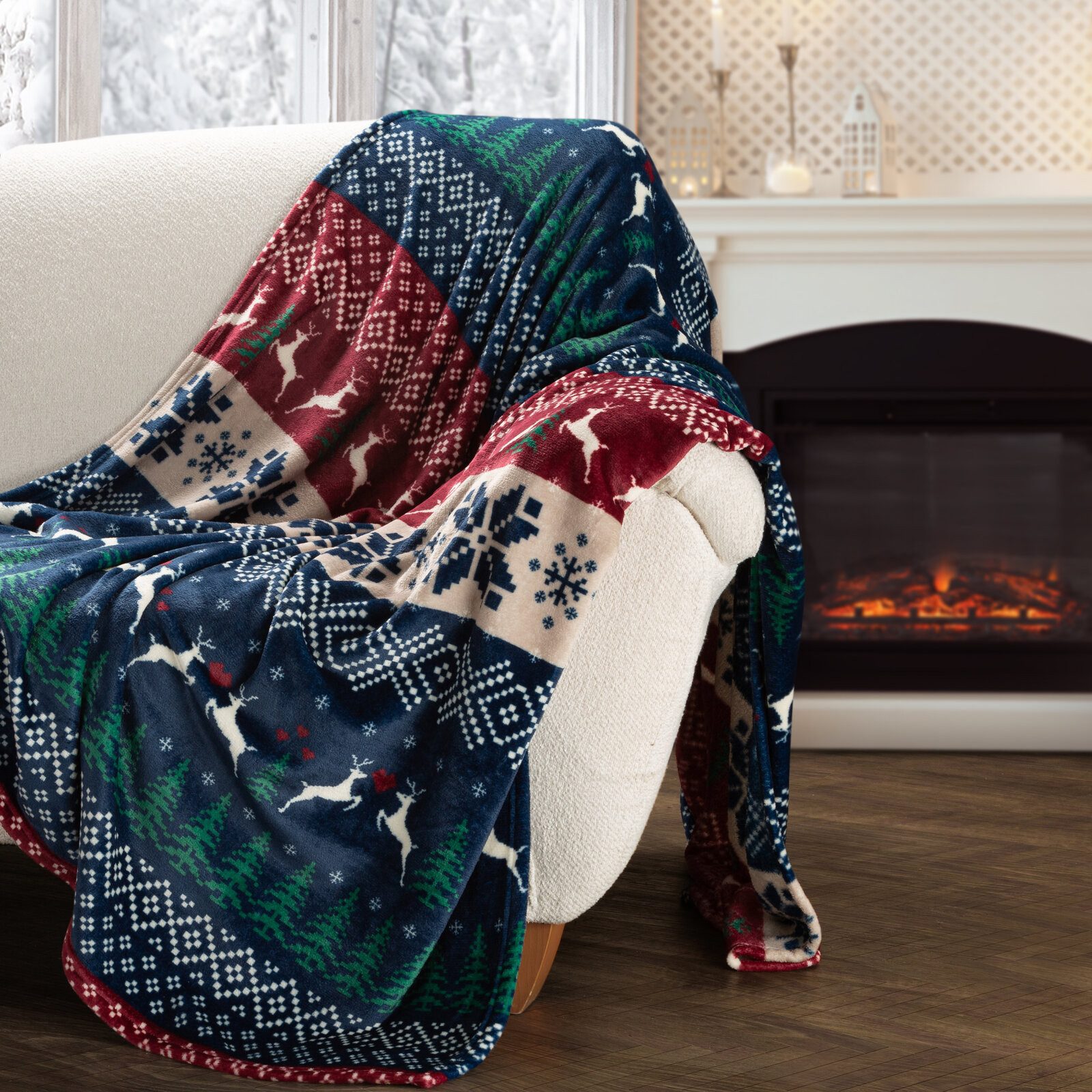Wohndecke KAROMUSTER Winterdecke, Eurofirany, karierte Decke, warm und kuschelig, Fleecedecke 150x200 cm, Sofadecke – Bild 2 von 5