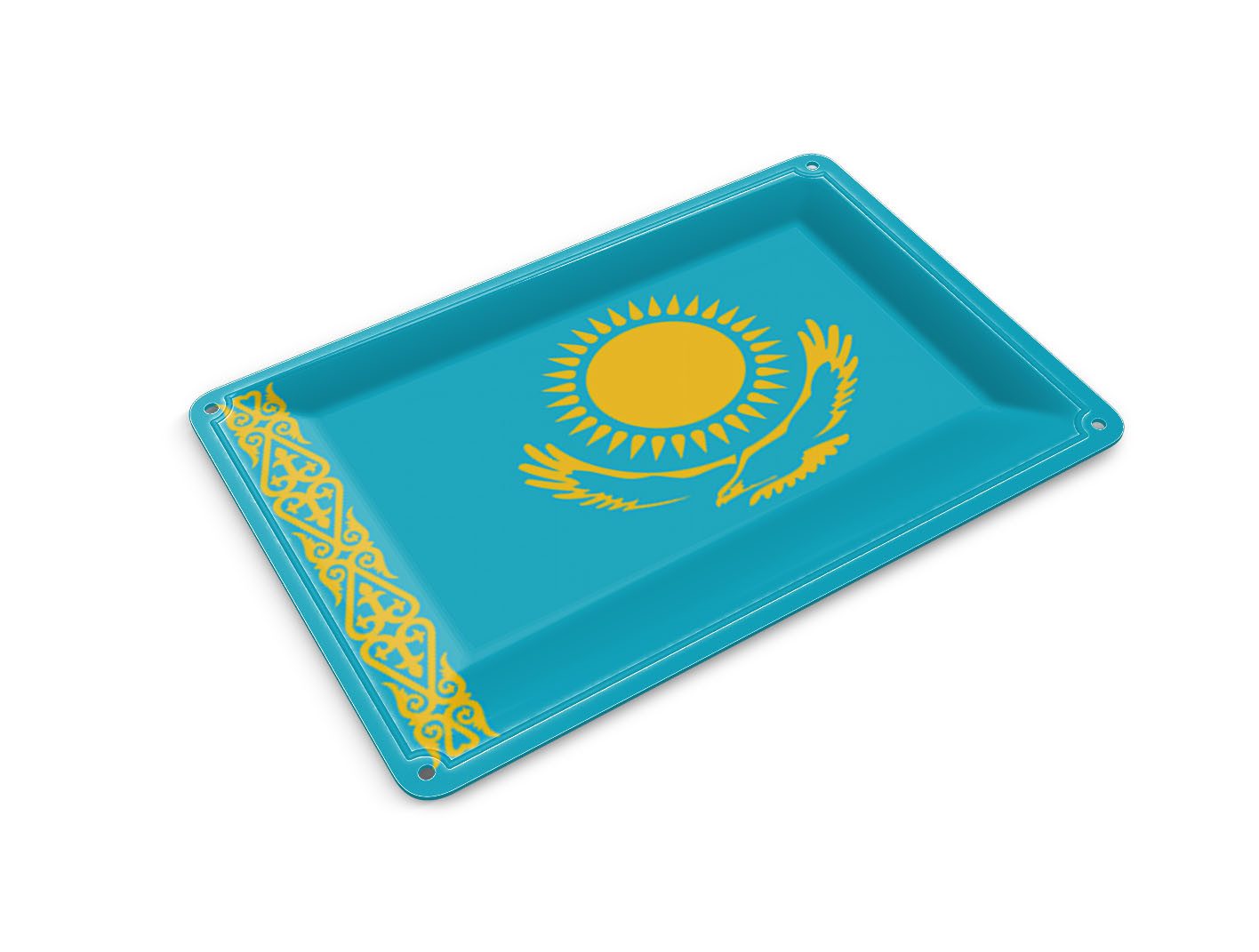 Femer GmbH Postkarte Flagge Kasachstans 14x10 cm Flag of Kazakhstan, unfrankiert