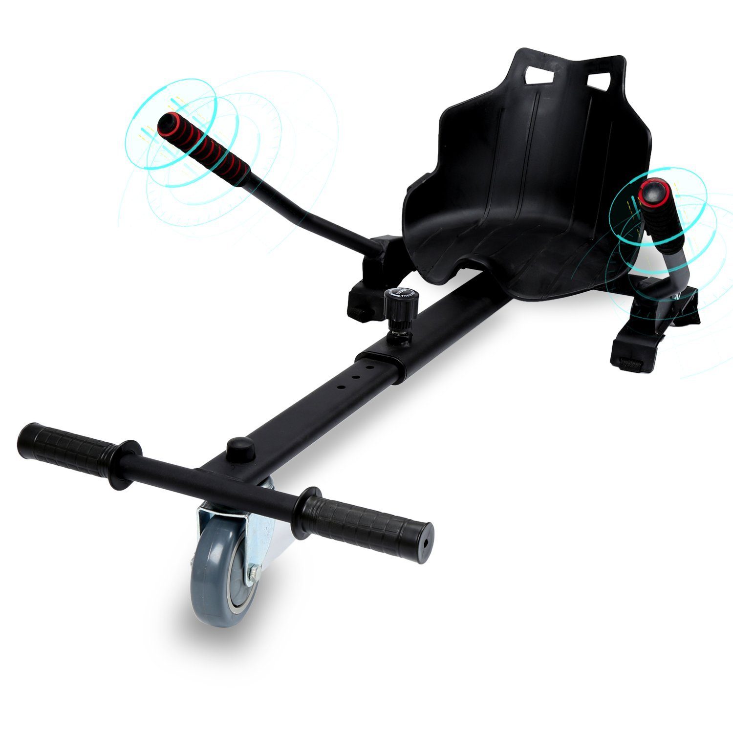 Clanmacy Balance Scooter Kart Hoverkart für Hoverboard Schwarz Sitzscooter Hoverseat
