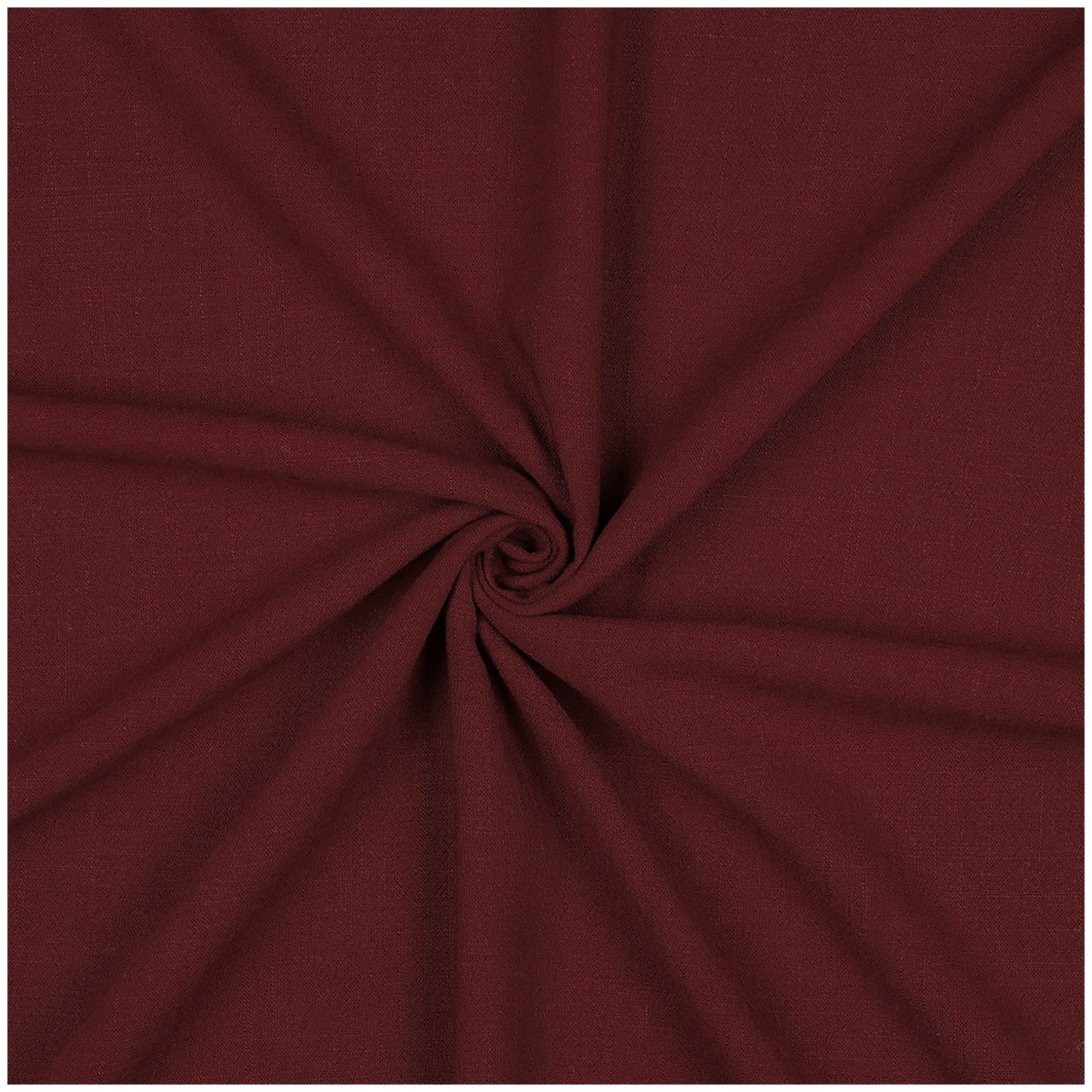 maDDma Stoff Viskose Leinen Stoff ab 0,5m x 1,37m Kostümstoff Farbwahl, 038 - bordeaux