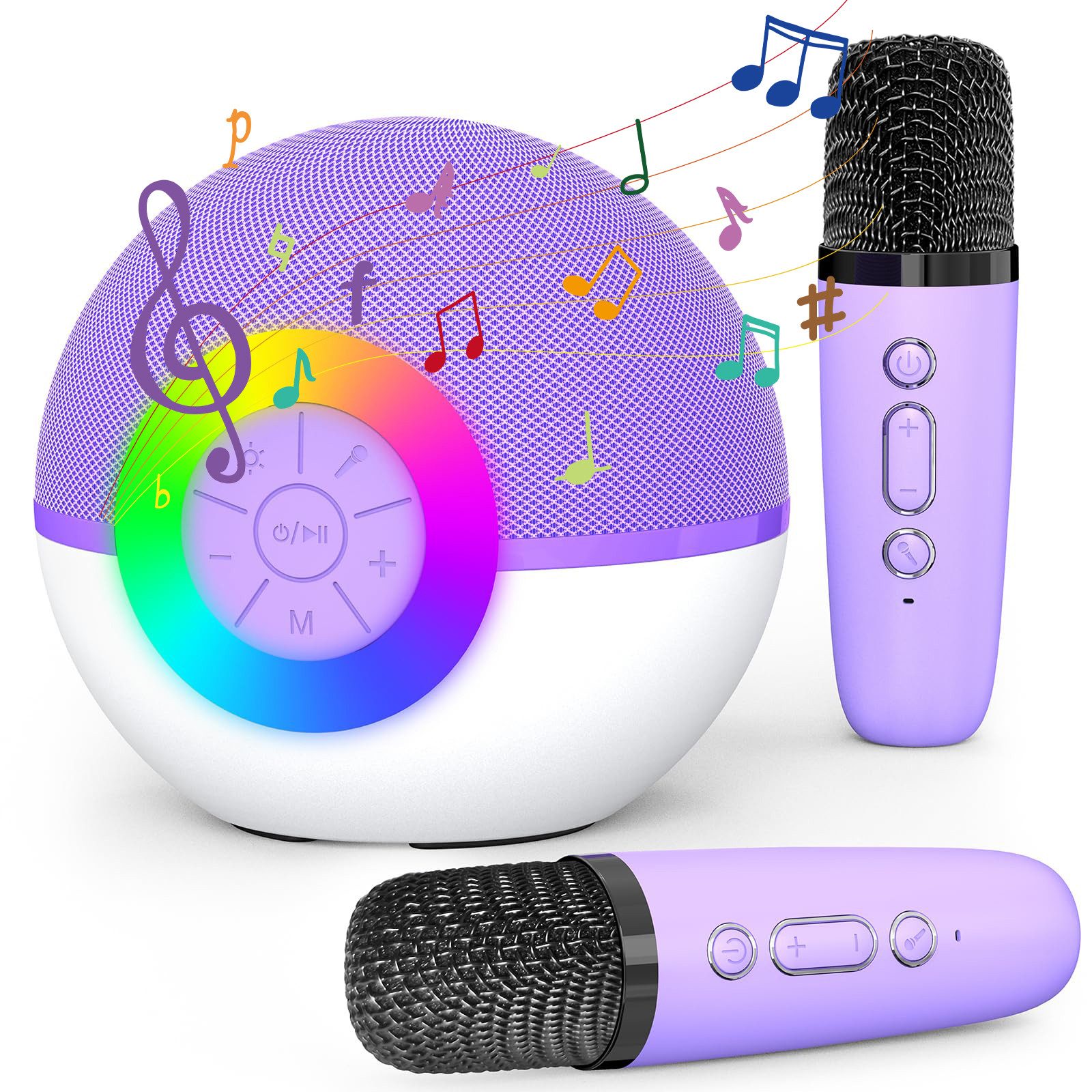 Mikrofon Tragbarer Mini-Karaoke-Maschine mit 2 Drahtlosen Mikrofonen