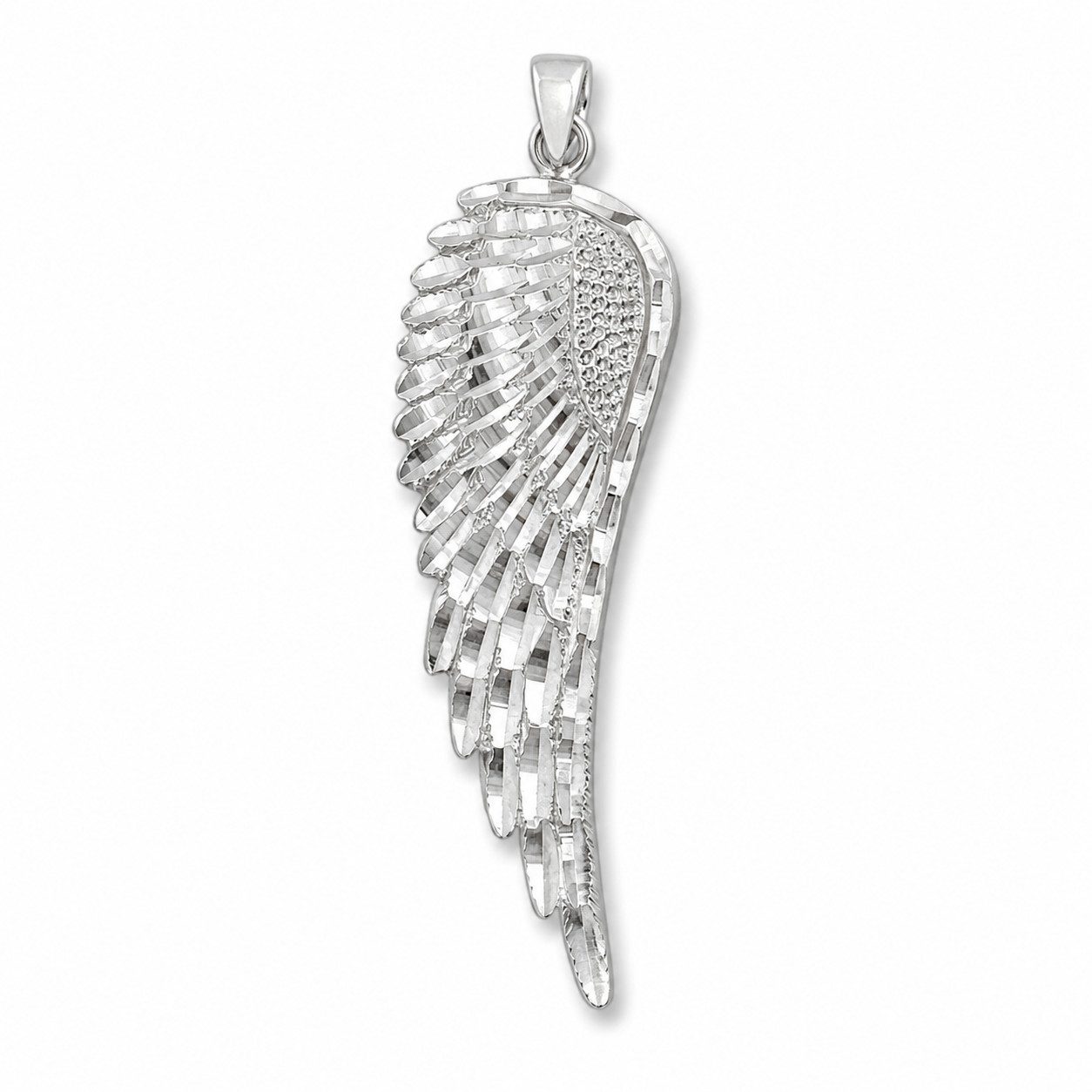 unbespielt Flügelanhänger Anhänger Engelsflügel diamantiert 925 Silber 37 x 12 mm, Silberschmuck für Damen und Herren