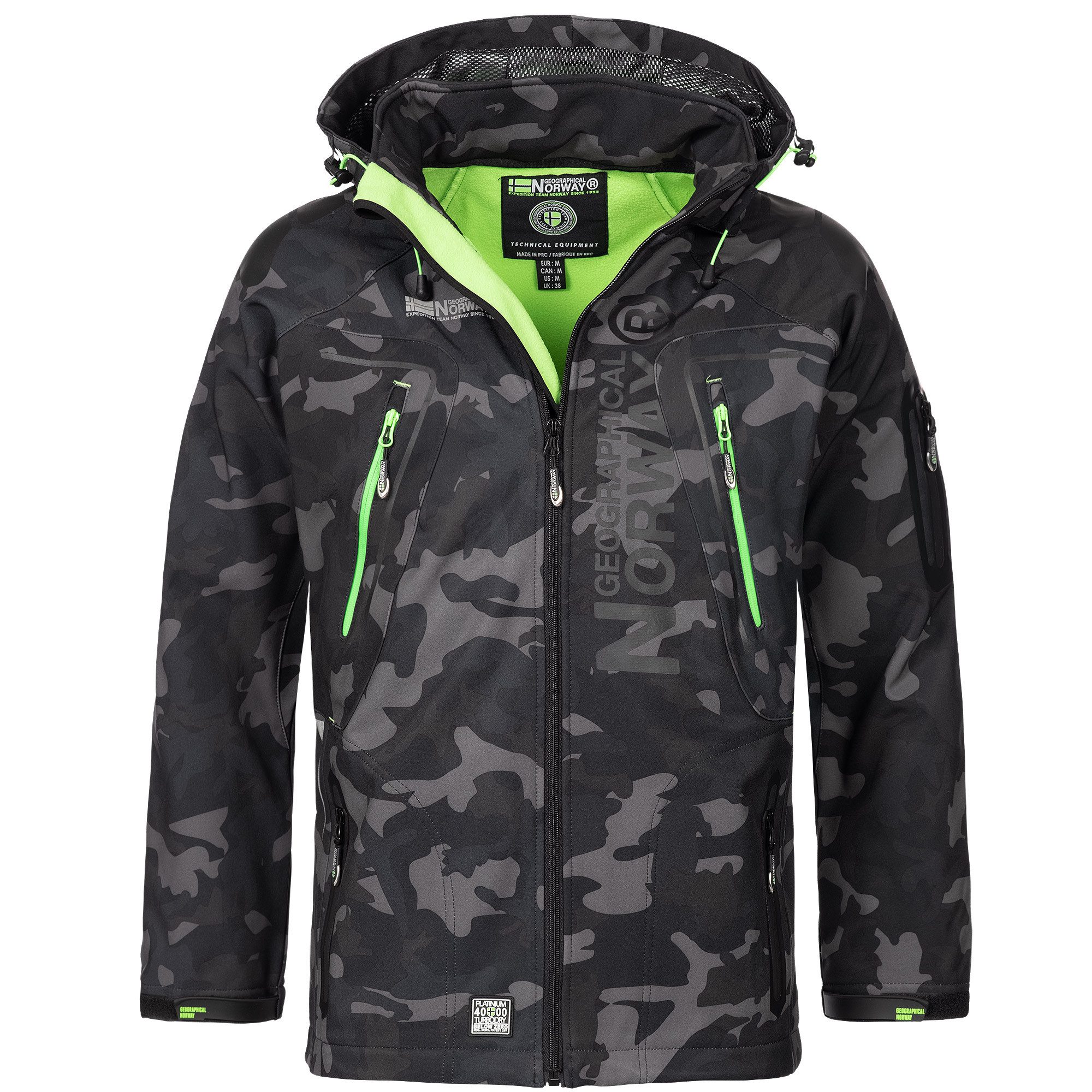 Geographical Norway Softshelljacke Herren Damen Übergangsjacke Wind Wasser Abweisend Jacke Frühling Elastisches Material, Bewegungsfreundlich, Leichtes Material