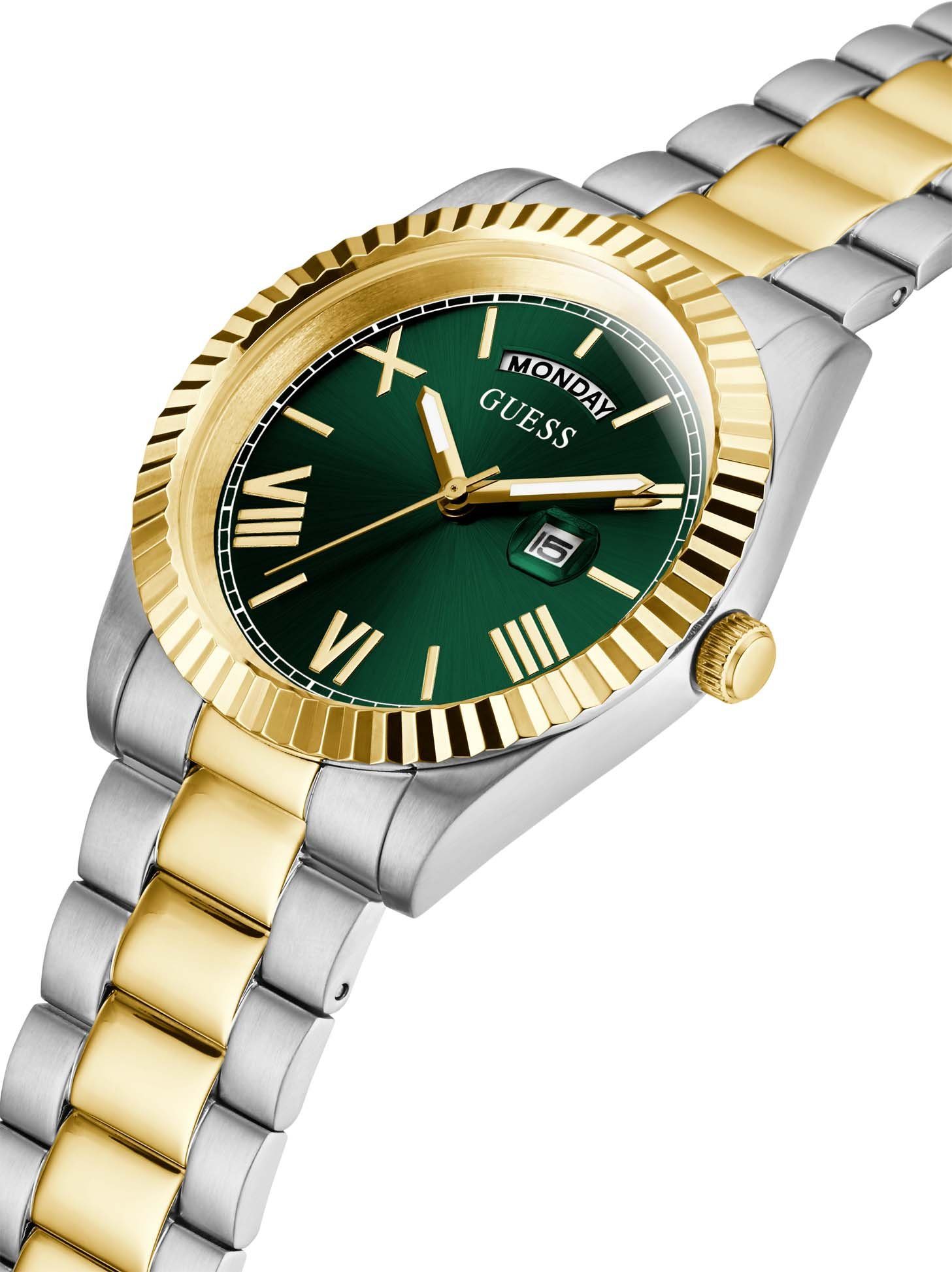 Guess Quarzuhr CONNOISSEUR GW0265G8, Armbanduhr, Herrenuhr, Datum, Wochentag, Edelstahlarmband