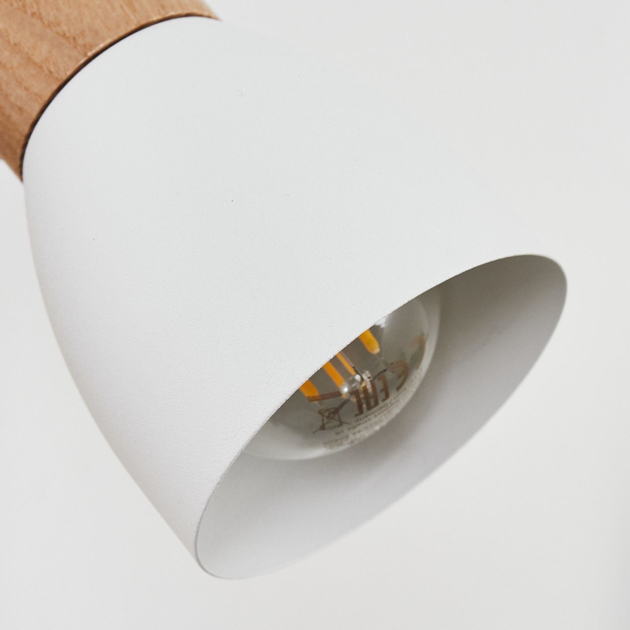 moderne Natur/Weiß, Deckenleuchte aus Metall/Holz Deckenlampe in hofstein ohne Leuchtmittel »Marostica«
