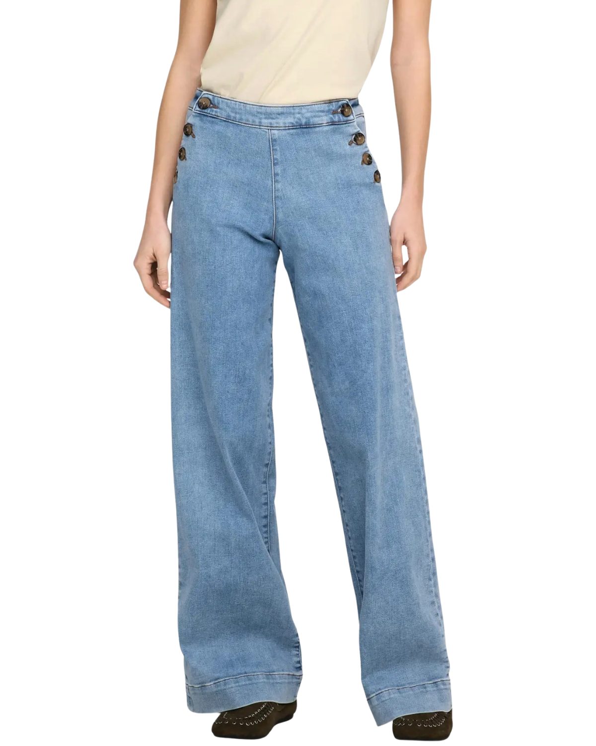 ONLY Weite Jeans Modische Wide-Fit-Jeans aus elastischem Denim